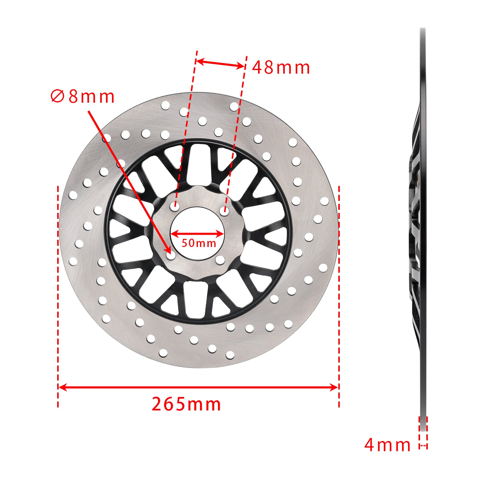 Rotor de disco de freio sólido dianteiro 265 mm para motomel skua 150 v6 motos coyote