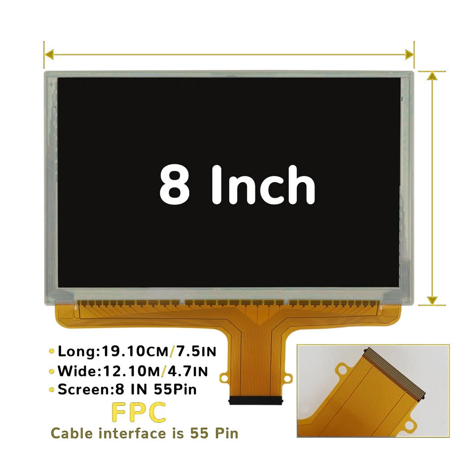 8 inch radio-touchscreenglas Digitizer DJ080PA-01A voor Chevrolet Silverado