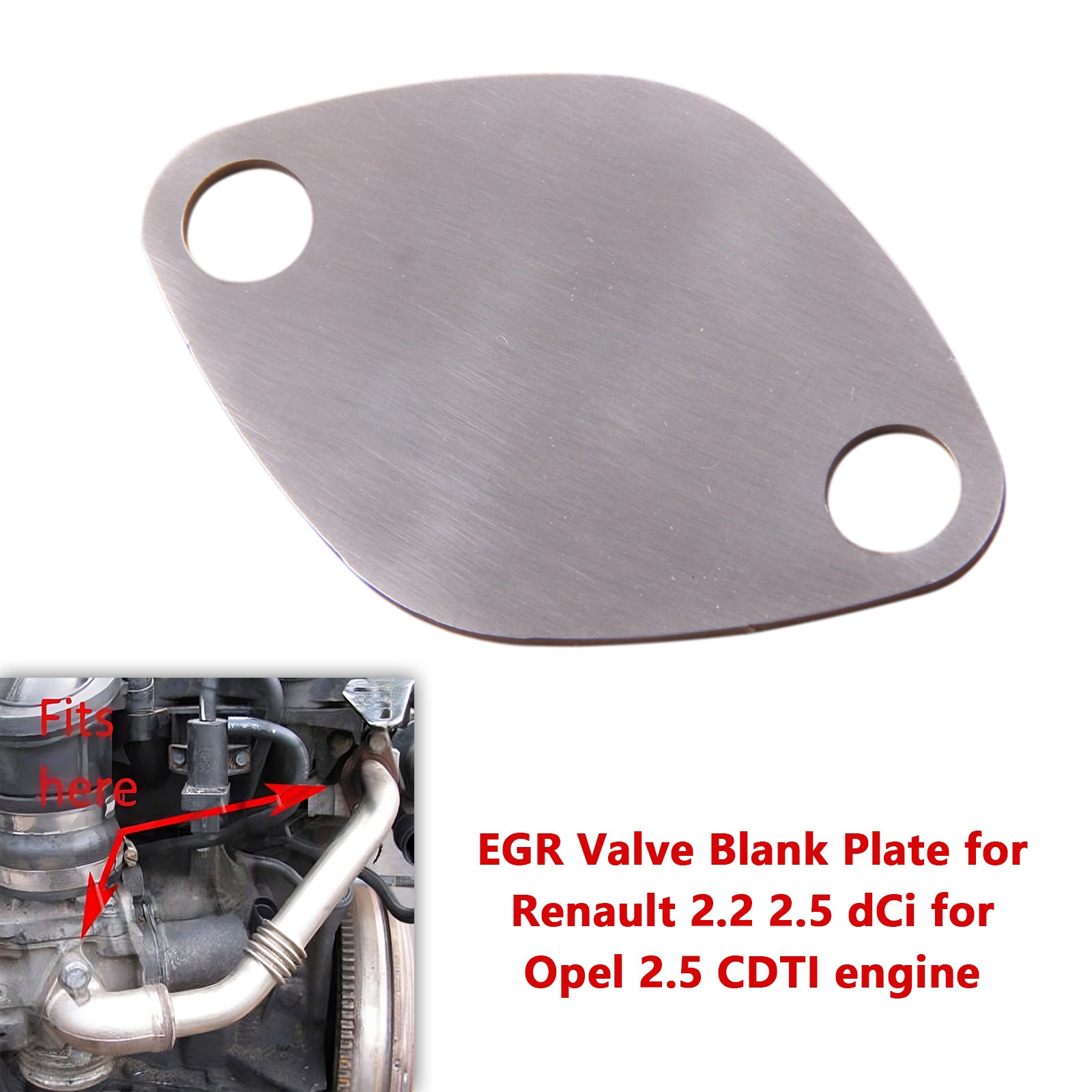 Plaque vierge de vanne EGR pour Renault 2.2 2.5 dCi pour moteur Opel 2.5 CDTI