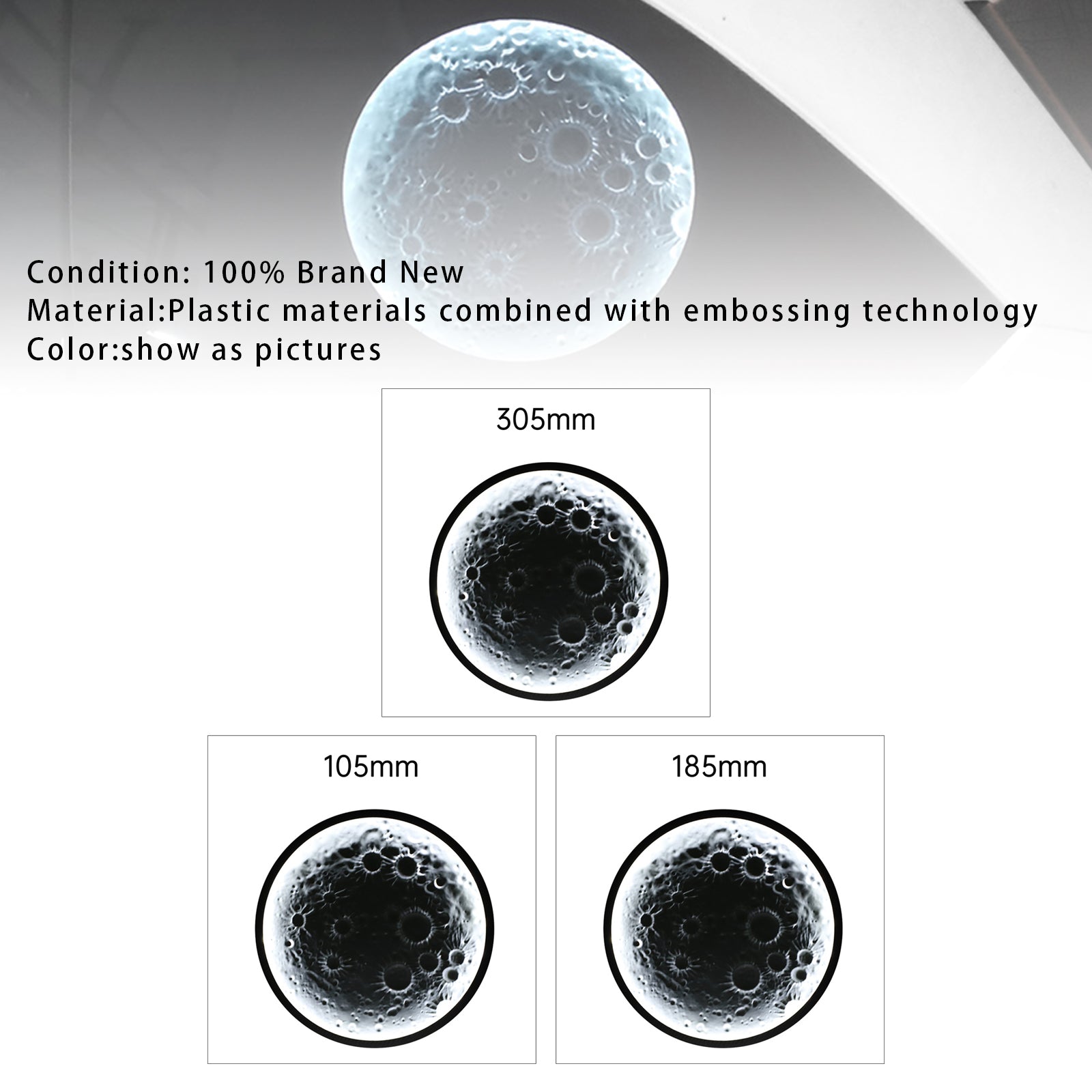 Lâmpada lateral da lâmpada lateral da janela traseira do carro Lâmpada decorativa de lua