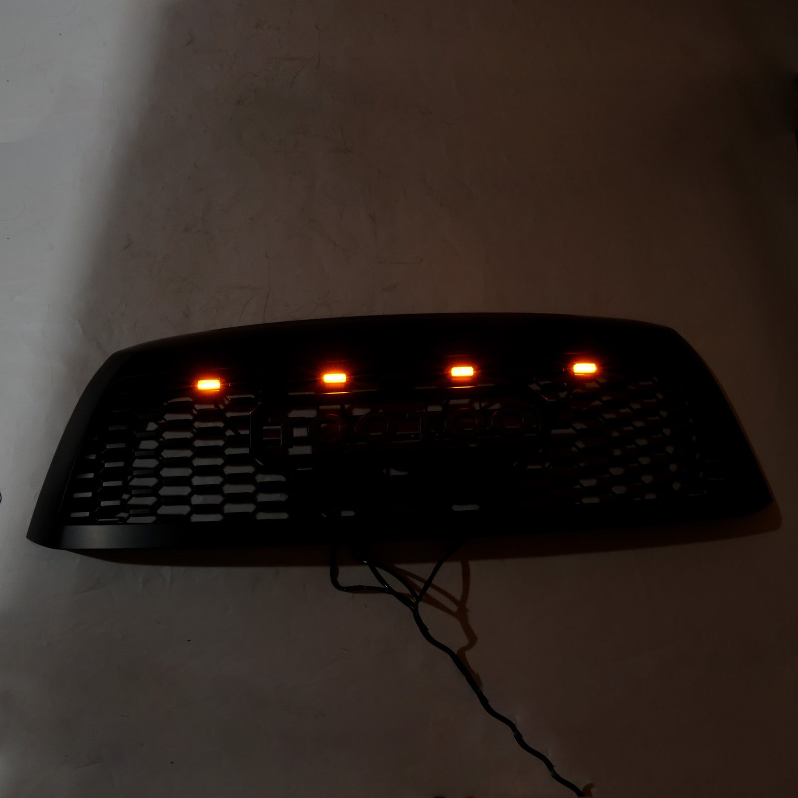 Matte Black Front Bumper Grill Grille Fit Toyota Sequoia 2008-2018 With Led