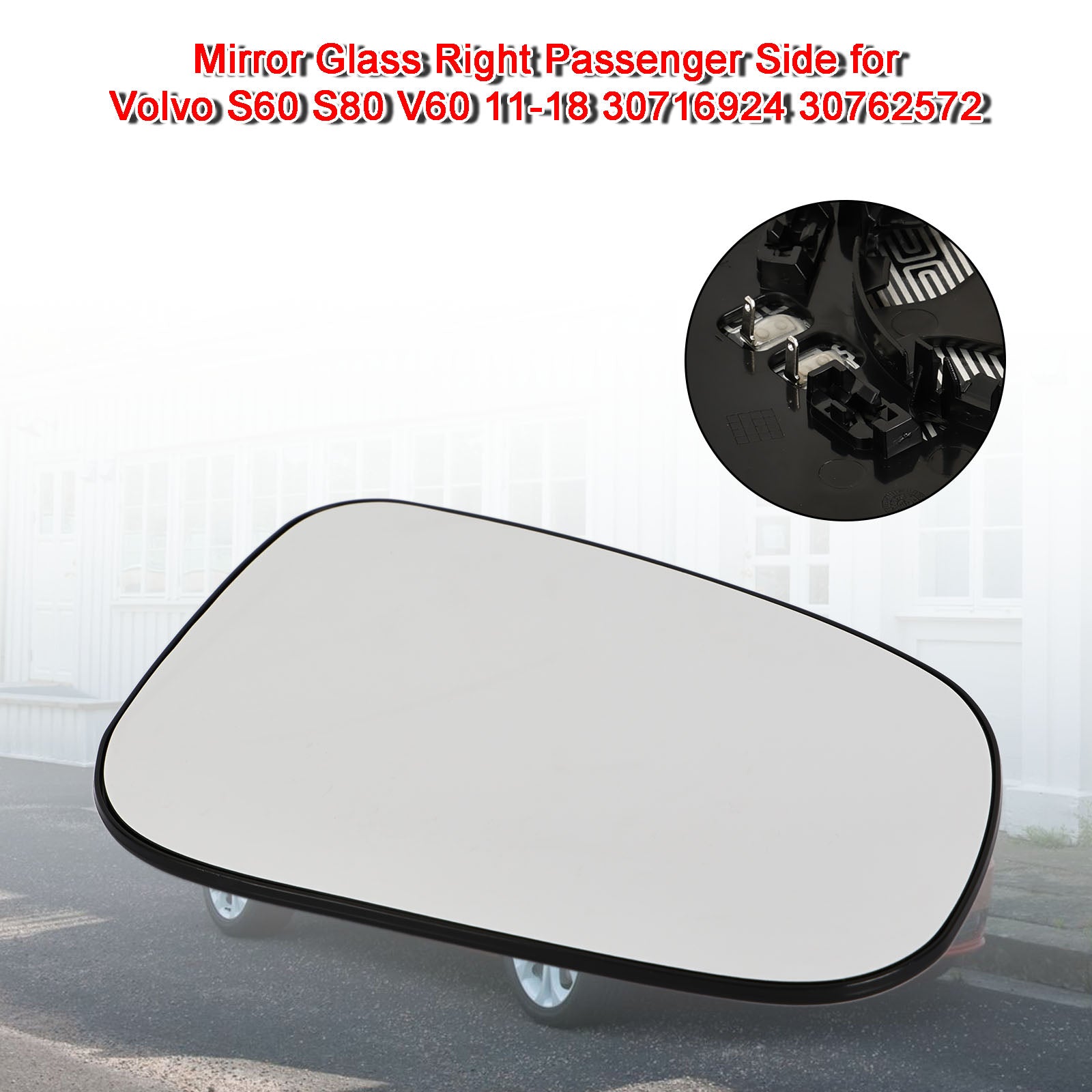 Mirror Glass Right Passenger Side for Volvo S60 S80 V60 11-18 30716924 30762572