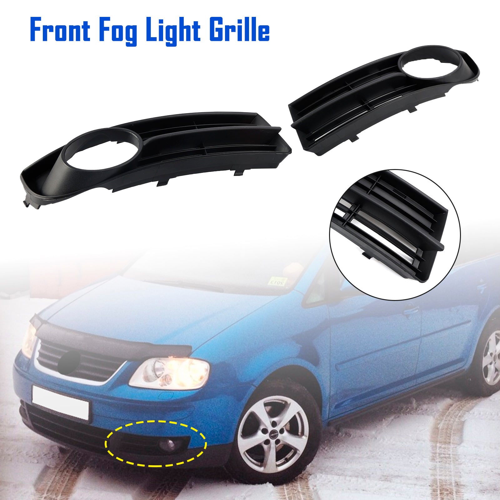 Predný nárazník Foglight Grille Fit VW Caddy Life 2004-2010 Fit Touran 2003-2006