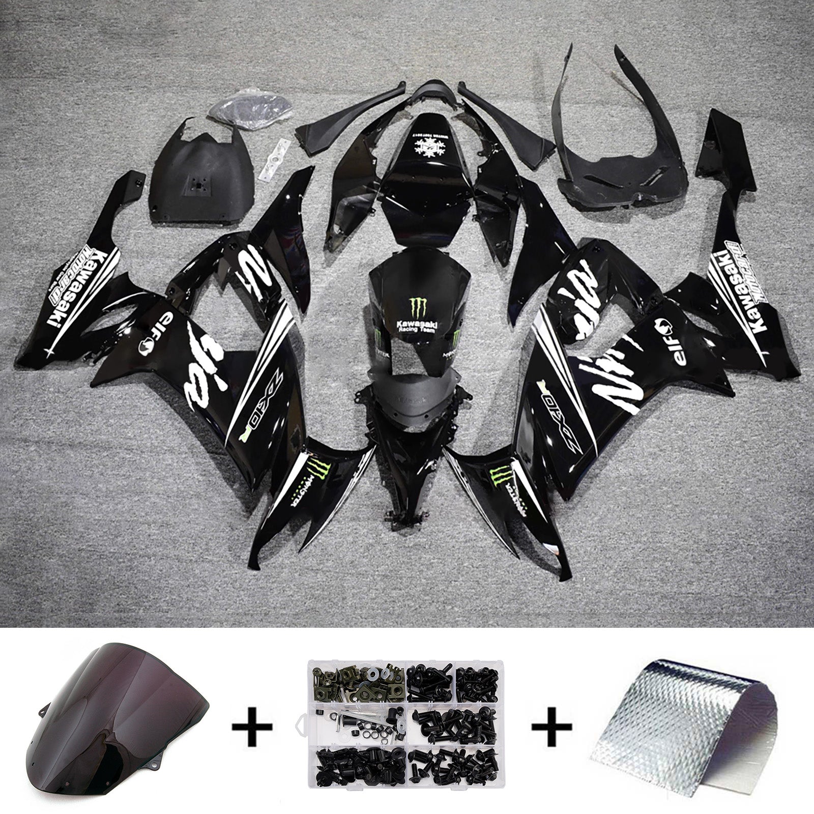 Kit carenatura iniezione carrozzeria in plastica ABS adatta per Kawasaki ZX10R 2008-2010