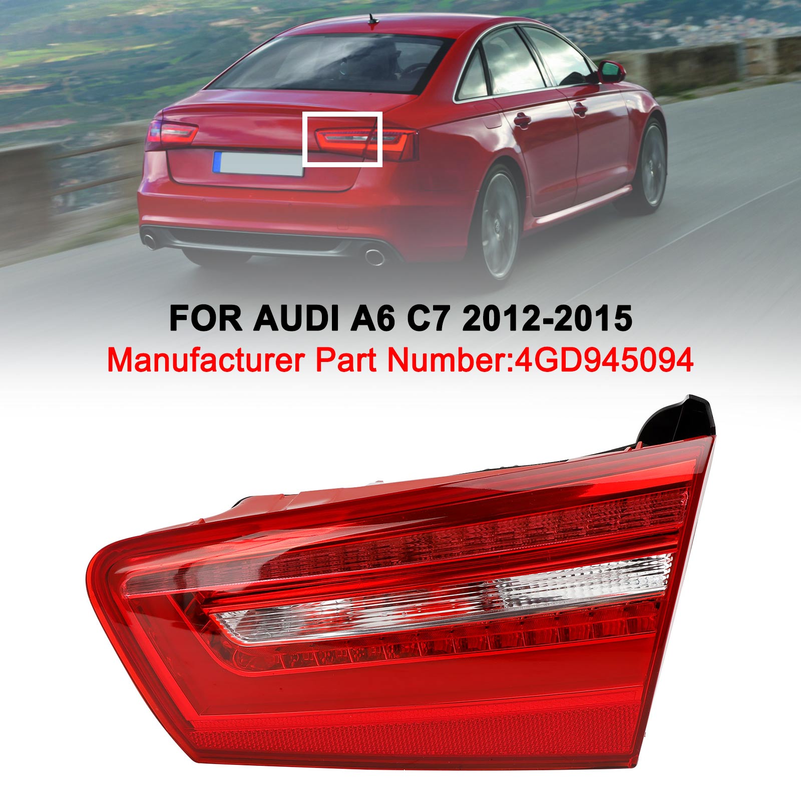 2012-2015 AUDI A6 C7Right Inner Trunk LED Tail Light Lamp