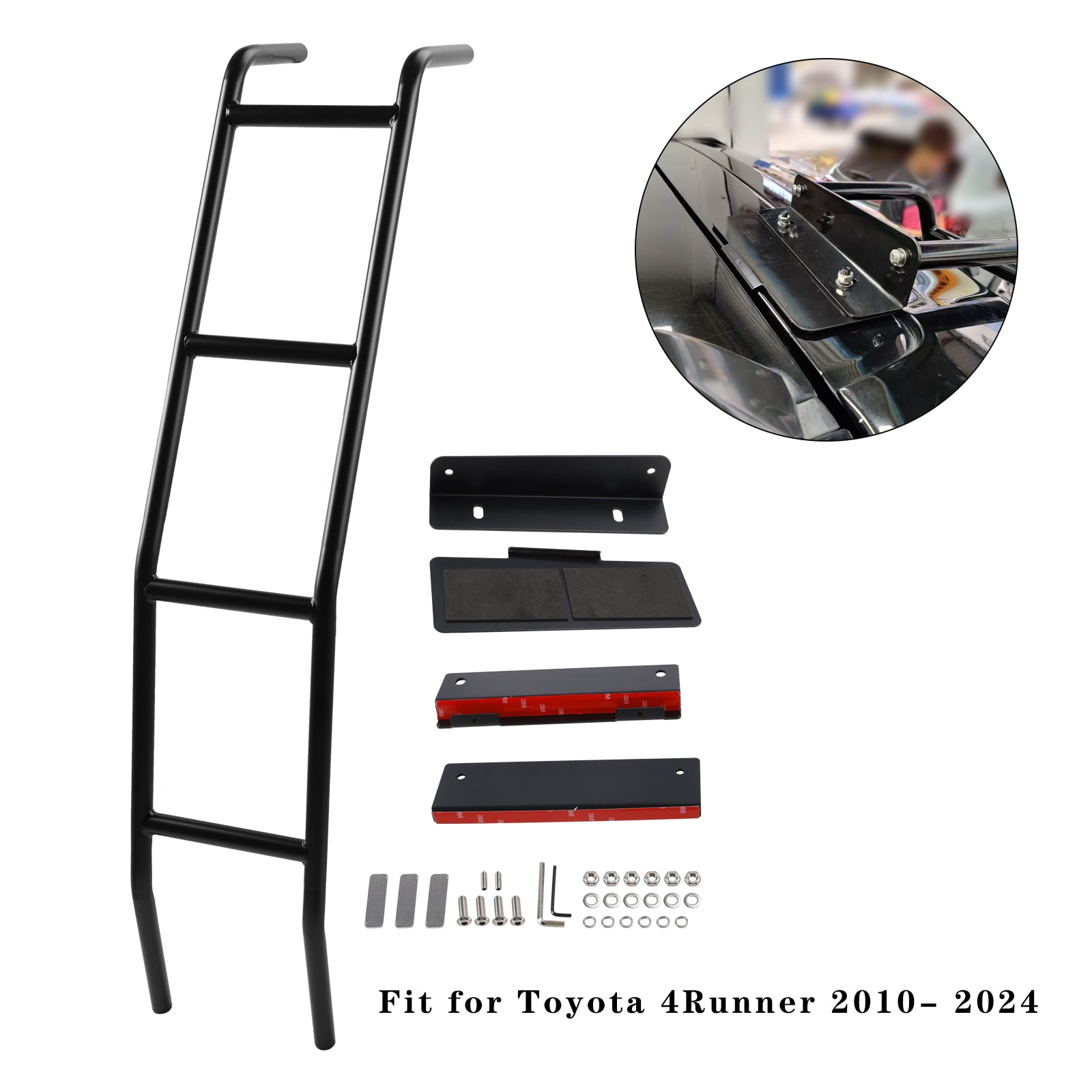 2010-2024 TOYOTA 4RUNNER 5th Gengate Hatch Hatch Ladder Acessórios pretos