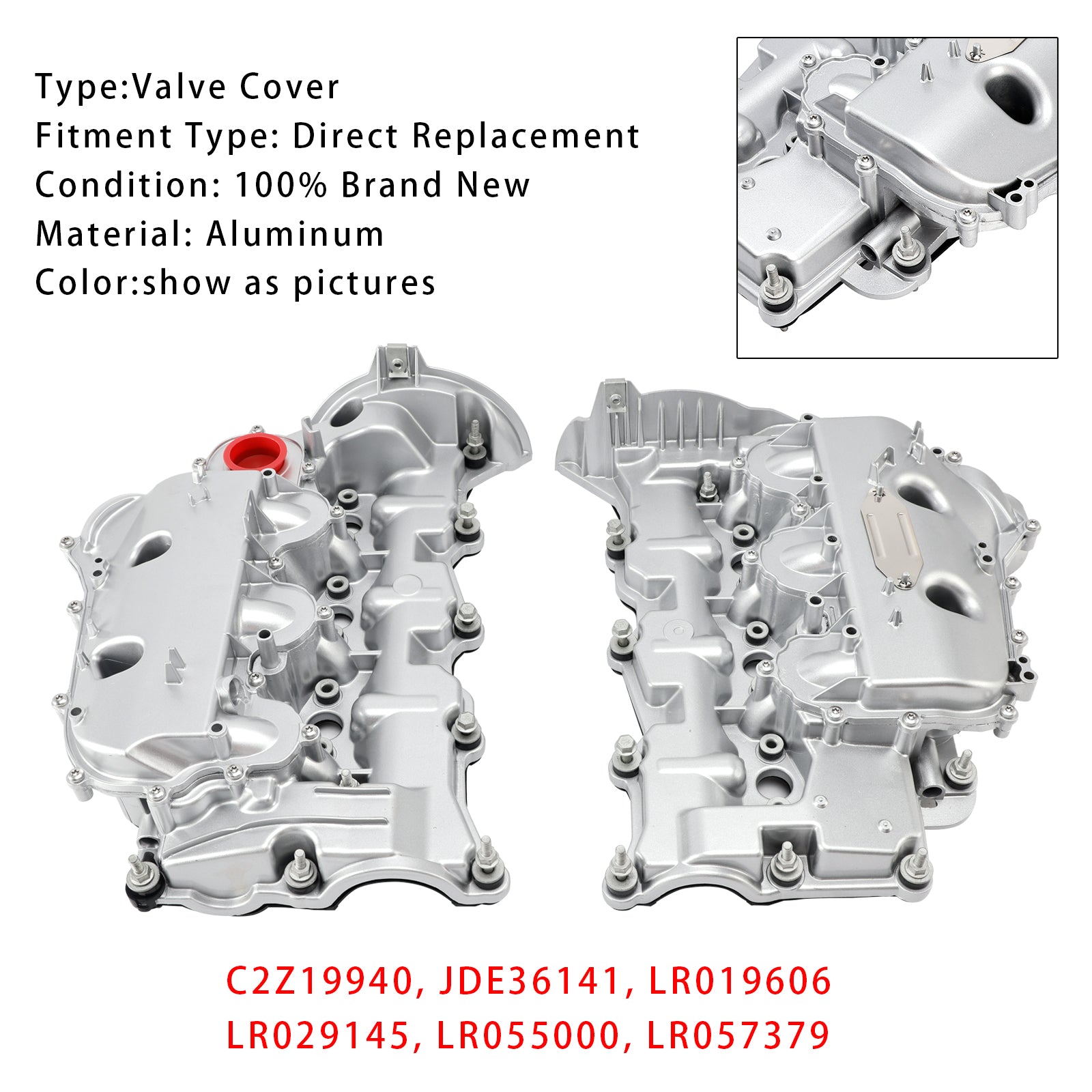 Paire de couvercles de Valve en aluminium, pour Land Rover Discovery Range Rover 3.0 V6 306DT