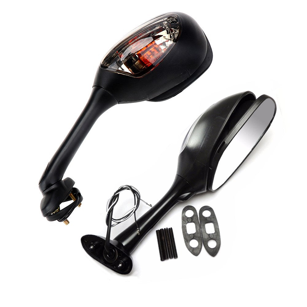 Rearview Mirrors w/Turn Signals For Suzuki GSXR600 GSX-R750 GSXR1000 2002-2015