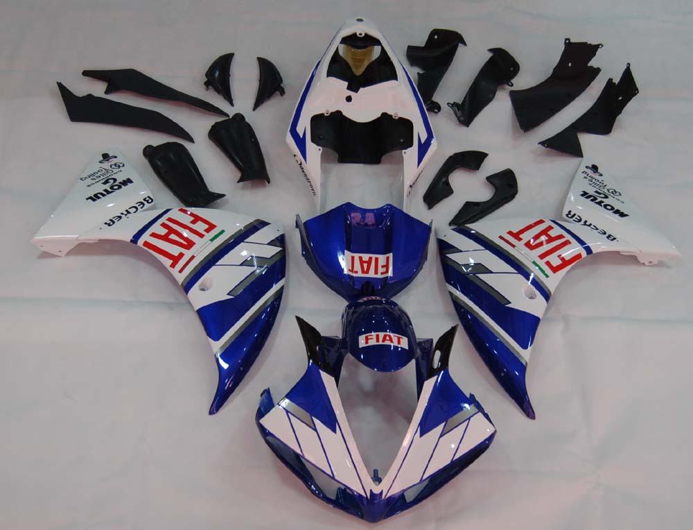 2009-2011 Yamaha YZF-R1 Blanc Bleu FIAT Racing Carénages Générique