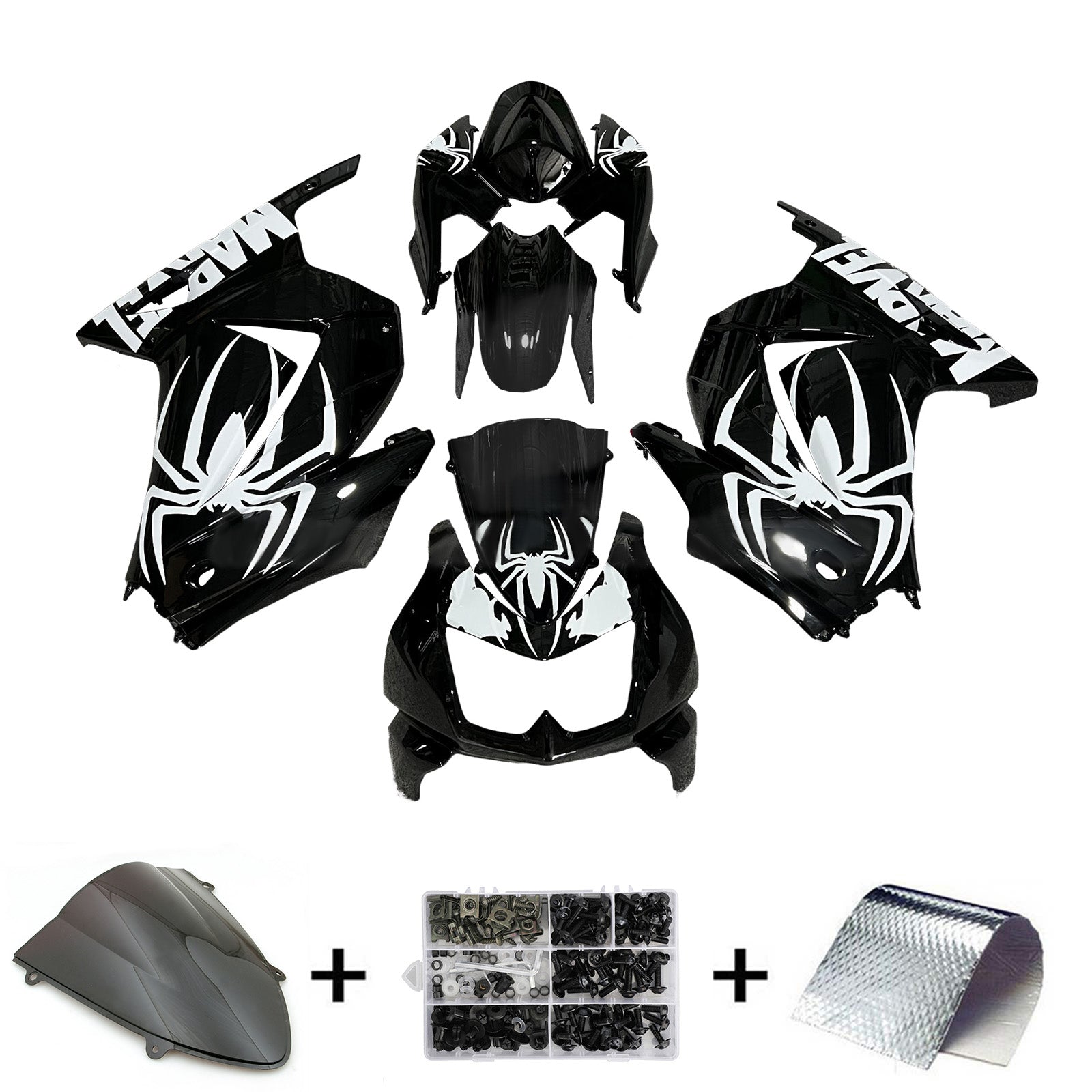 Injeksjon Fairing Kit Bodywork Plast Abs Fit for Kawasaki Ex250 Ninja250r 2008-2012