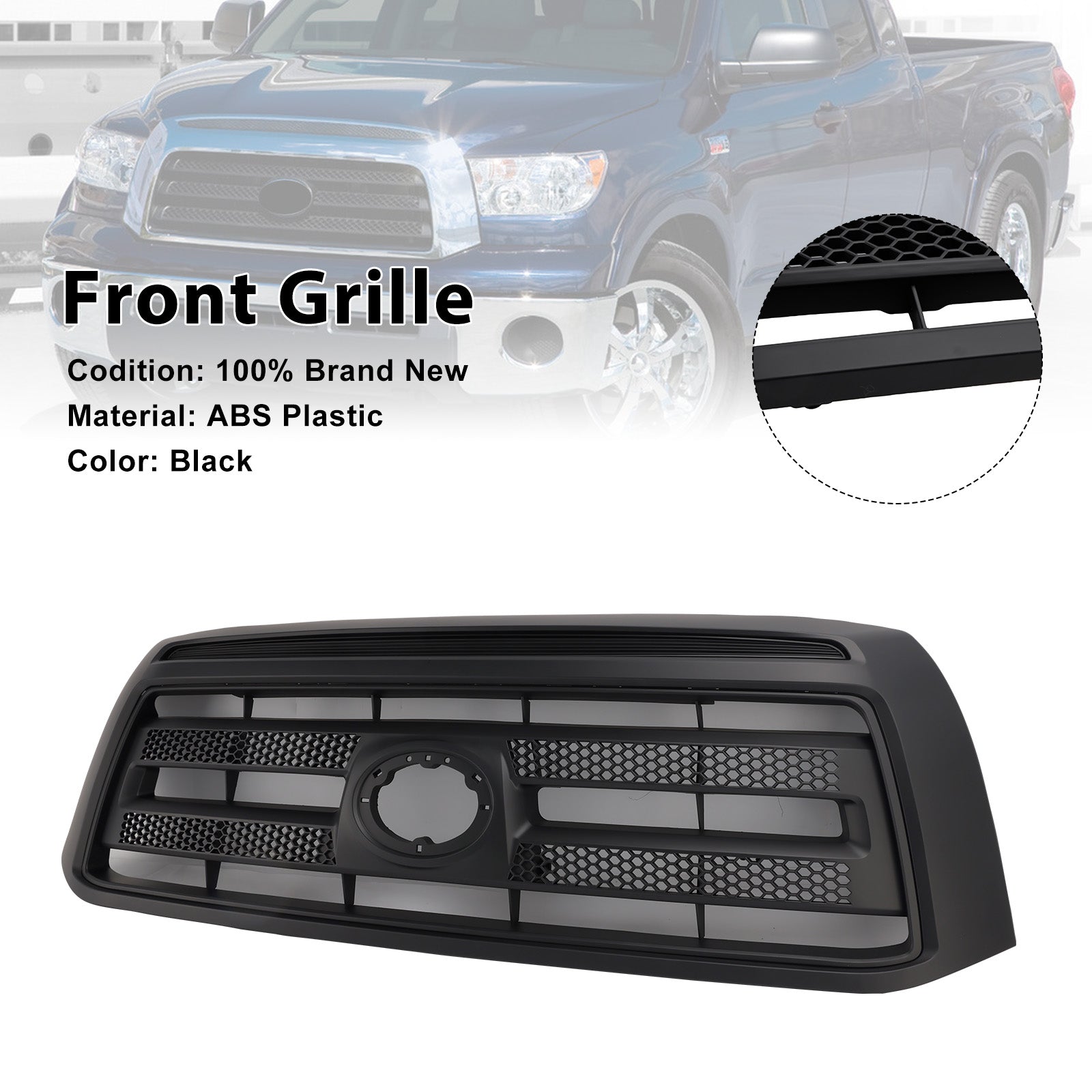 Matte Black Front Bumper Grill Grille Fit Toyota Tundra 2010-2013