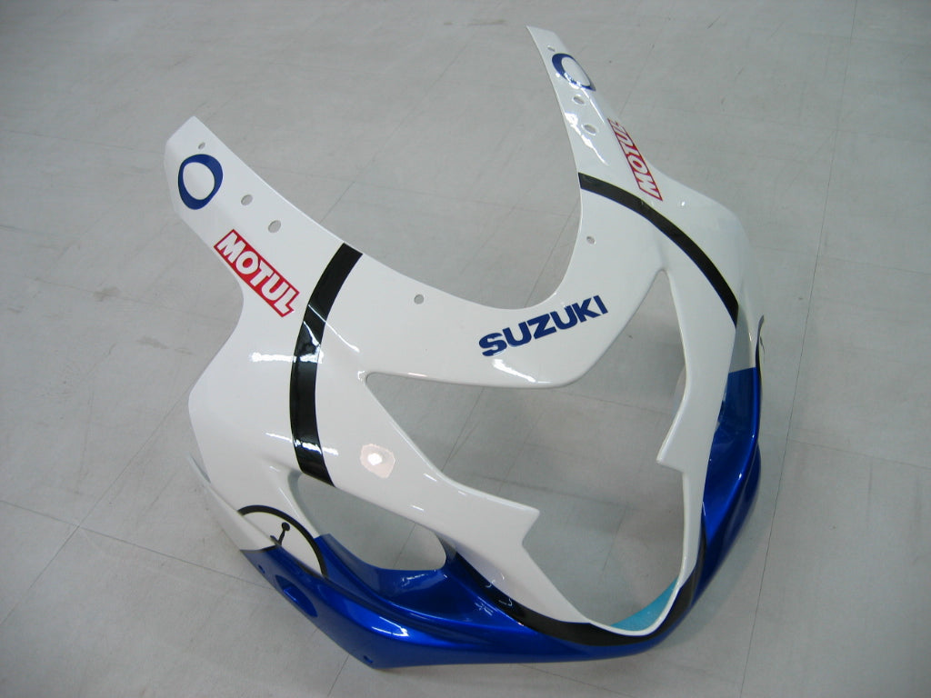 2004-2005 GSXR 600/750 White Blue Bodywork Fairing ABS Injection Molded Plastics Set Generic