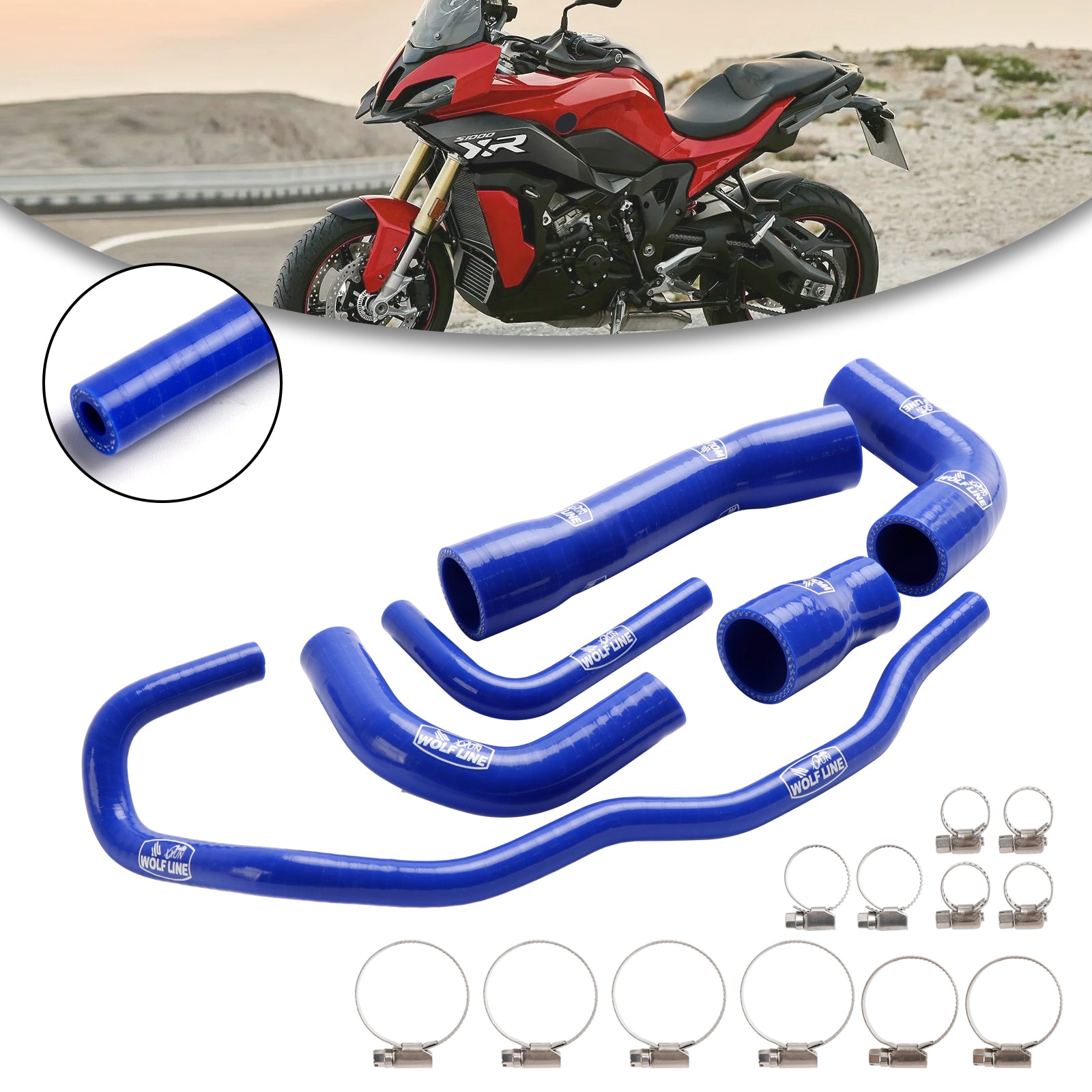 2021-2024 BMW S1000XR Silikon Radiator kjølevæskesett Kit