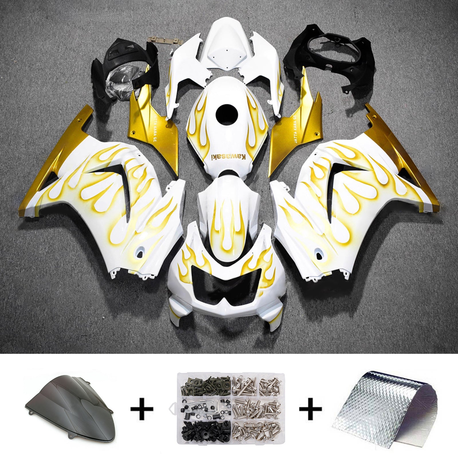 Kit carena iniezione carrozzeria in plastica ABS adatta per Kawasaki EX250 Ninja250R 2008-2012