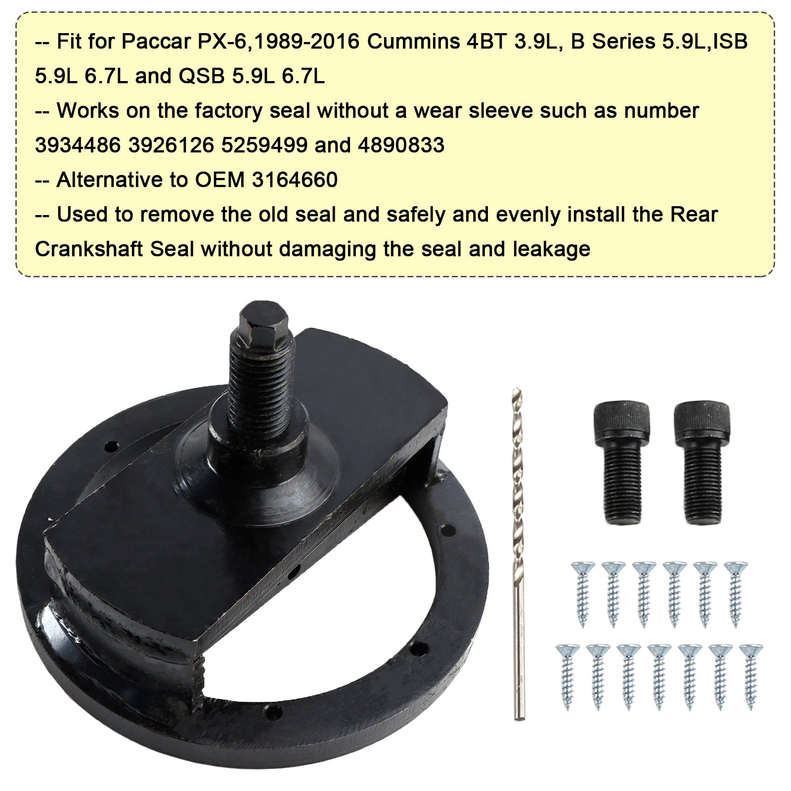 1989-2016 Cummins 3.9L 5.9L 6.7L Krukaskeerringverwijderaar voor en achter & Installatietool