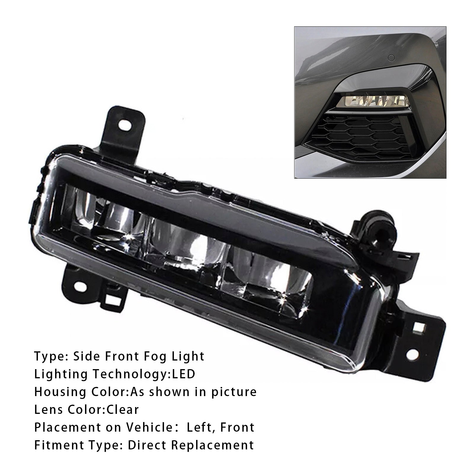 1 Pcs LED Front Left Fog Light For BMW G20 G21 X1 F48 LCI F45 F46 63178089525