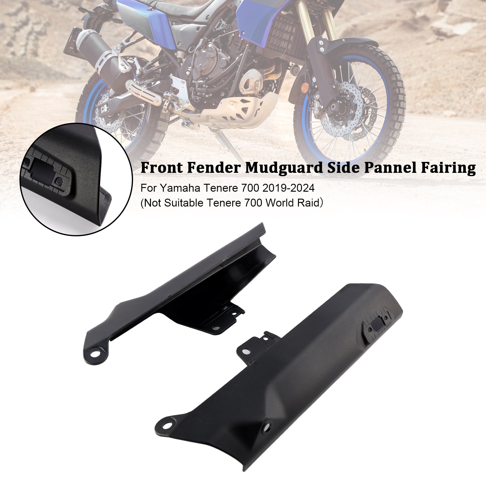 2019-2024 Yamaha Tenere 700 Frente Fender Painel Lateral Protetor de Protetor