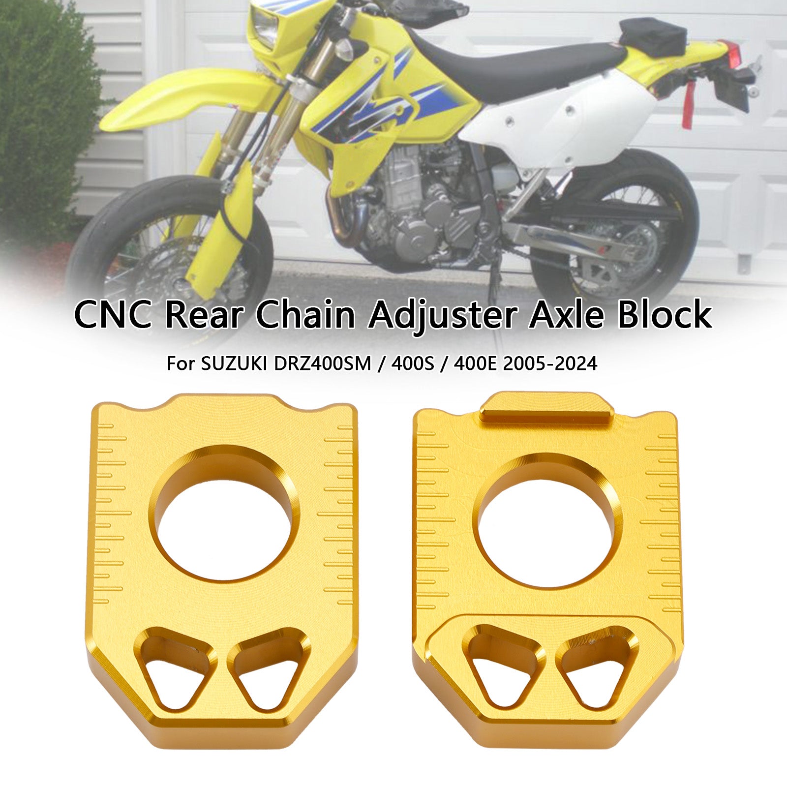 2005-2024 SUZUKI DRZ400SM 400S 400E CNC Achterkettingspanner Asblok