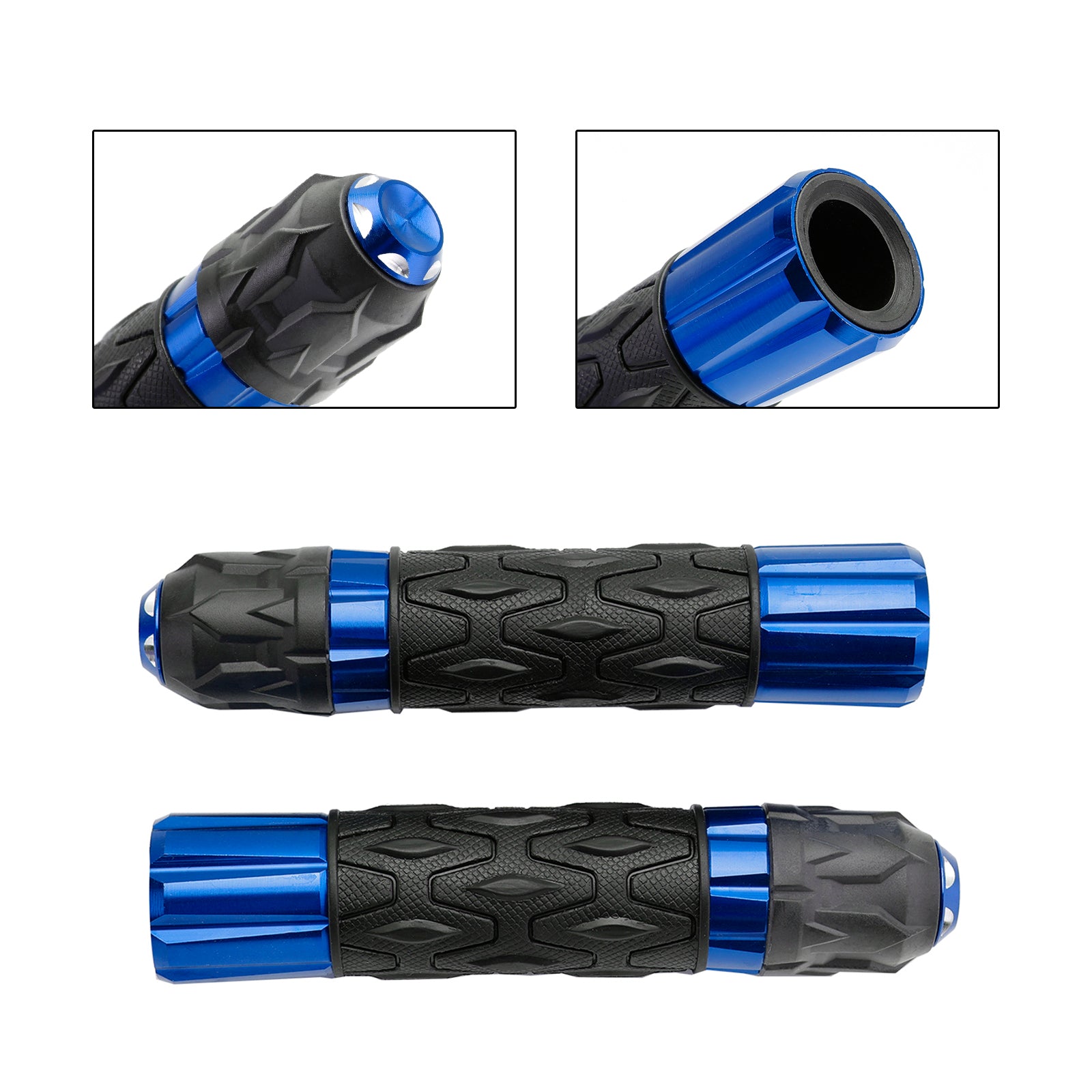 7/8"/22mm Motorfiets Stuur Handgrepen CNC Universeel Rood Voor Motorfietsen Zilver