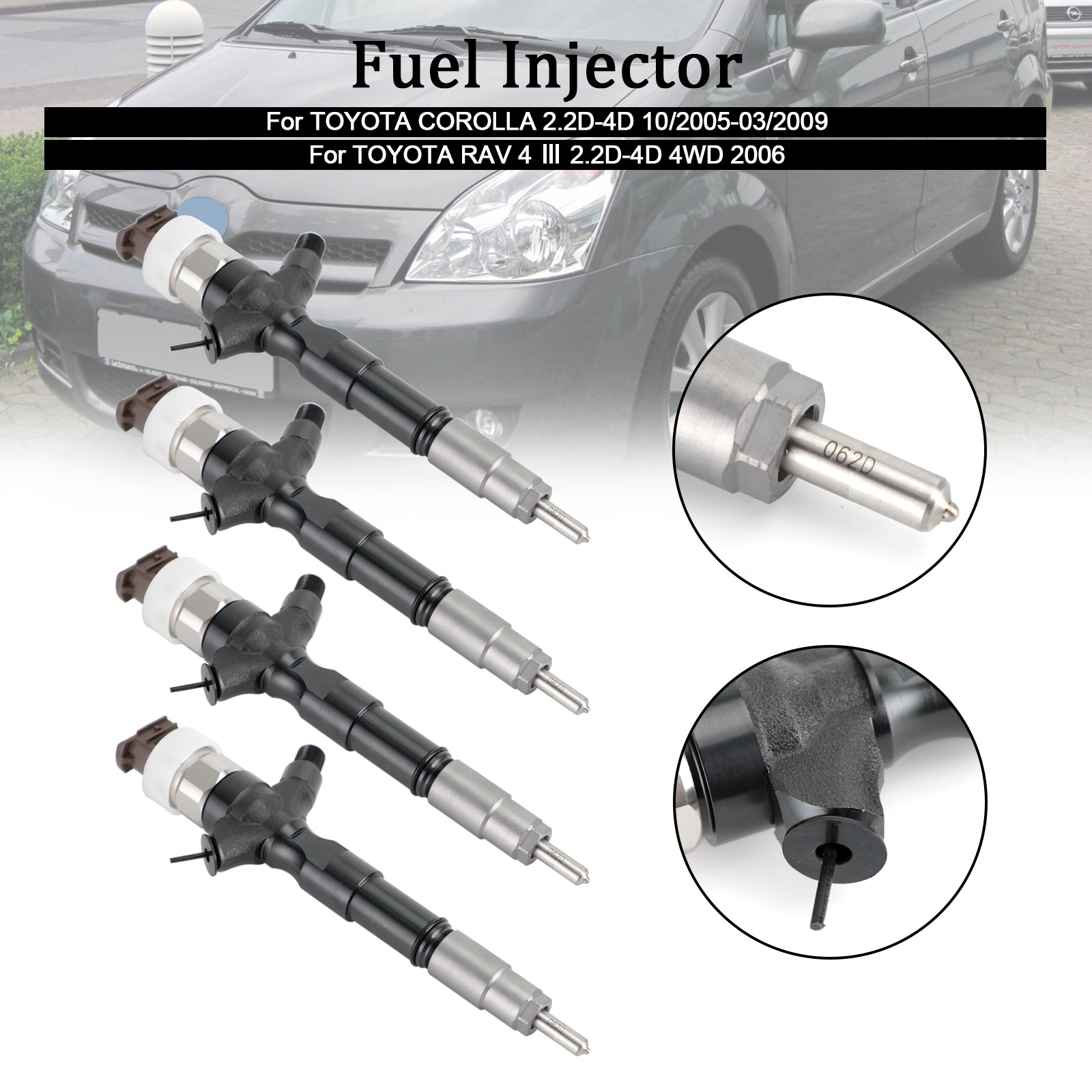 4PCS Fuel Injector 23670-30140 Fit Toyota Land Cruiser Hilux 2006+ 095000-6760