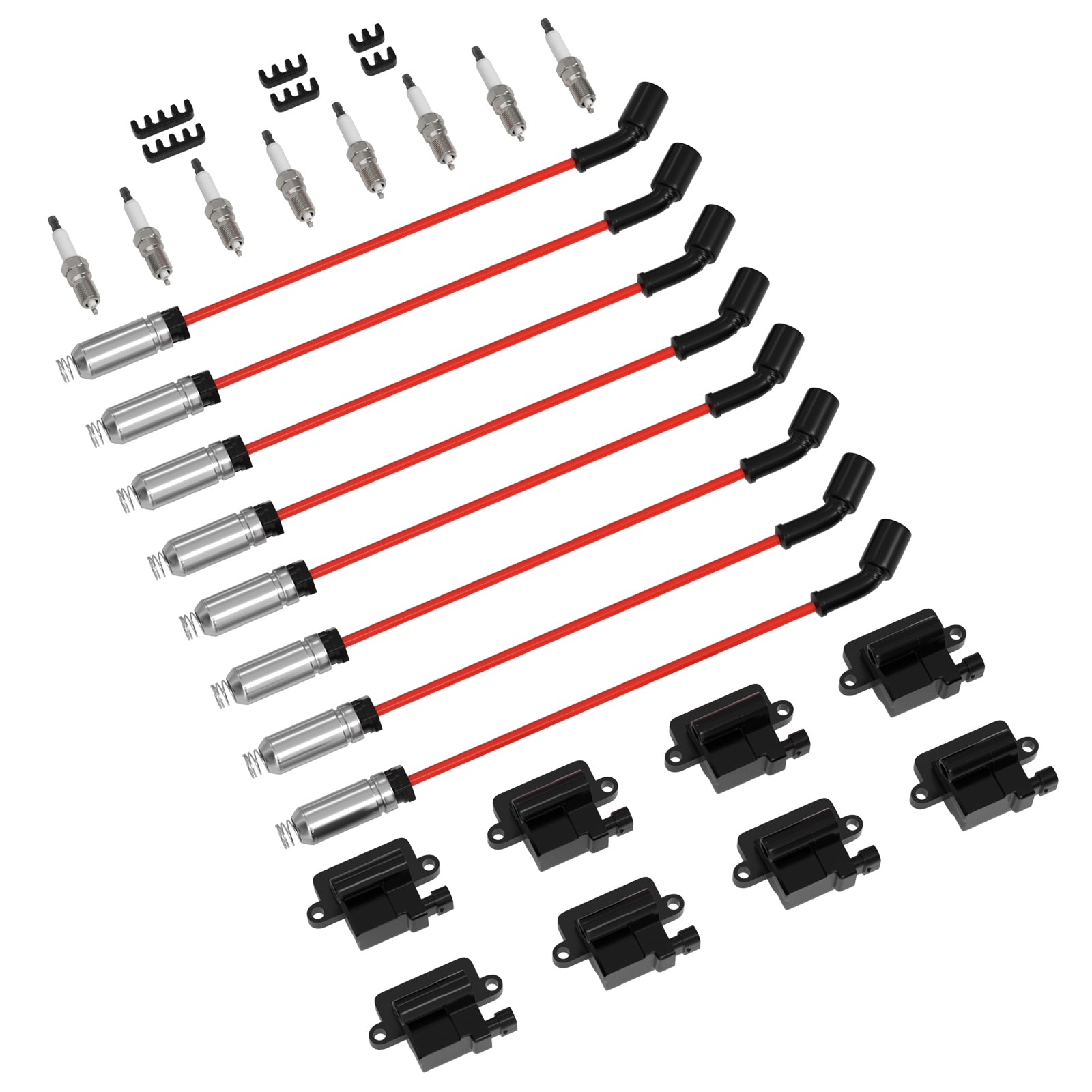 2003-2006 Chevrolet Avalanche 2500 Express 1500 8 Pack Square Ignition Coil & Spark Plug Wire