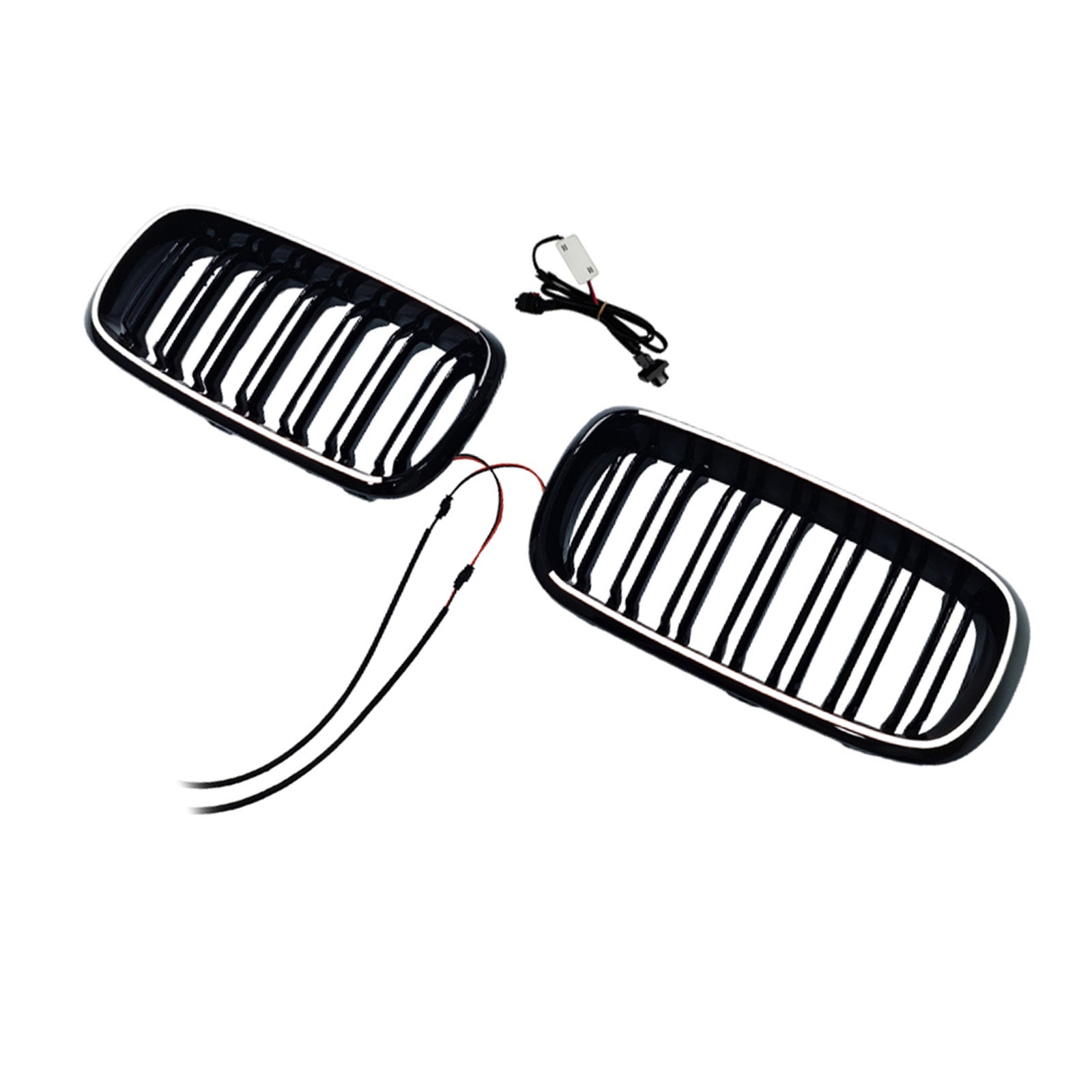 Double Slat Front Bumper Kidney Grille Fit BMW X5/X6 F15/F16 2013-2018