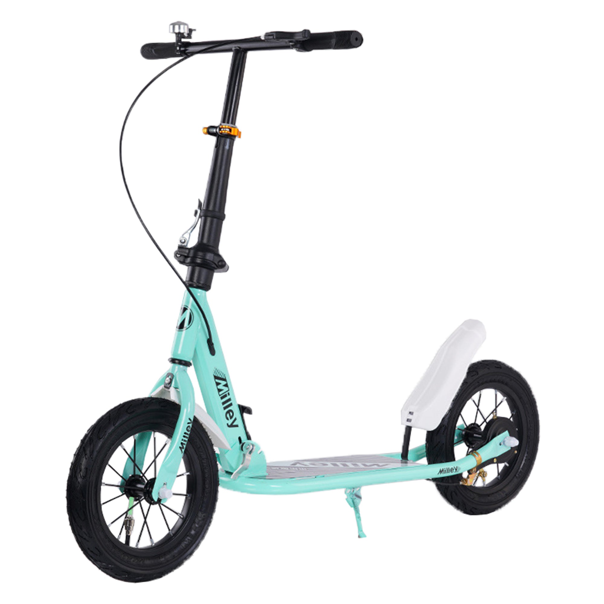 12" Large Smooth Rolling Rubber Air Tires Shock-Absorbing Foldable Commuter Kick Scooter For Adults and Teens