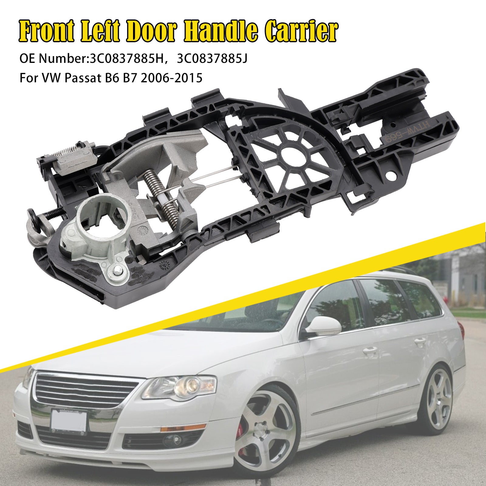 2006-2015 VW Passat B6 B7 Door Handle Carrier Front Left 3C0837885H