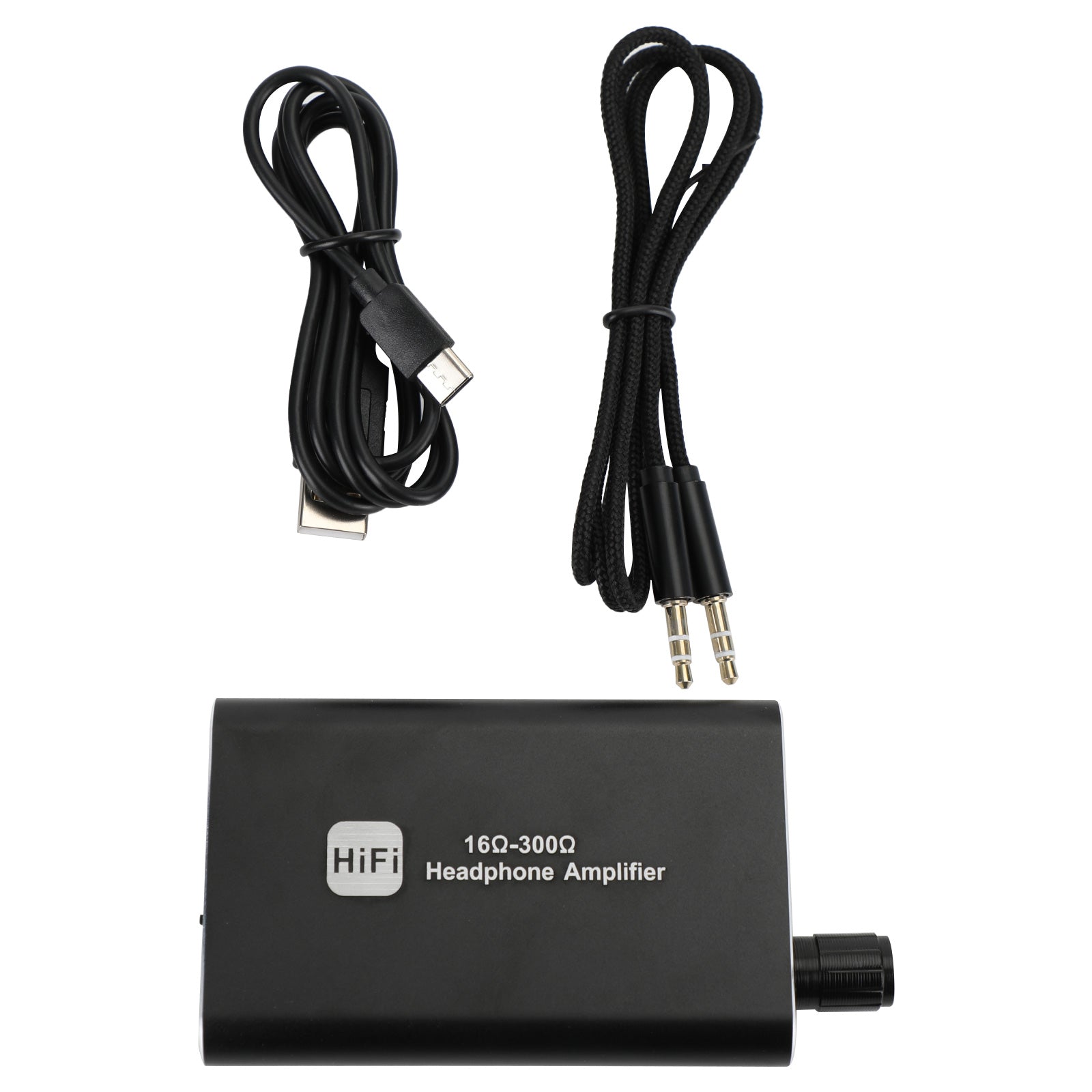 16Ω-300Ω HIFI Headphone Amplifier Portable Earphone AMP 3.5mm Audio w/ USB Cable