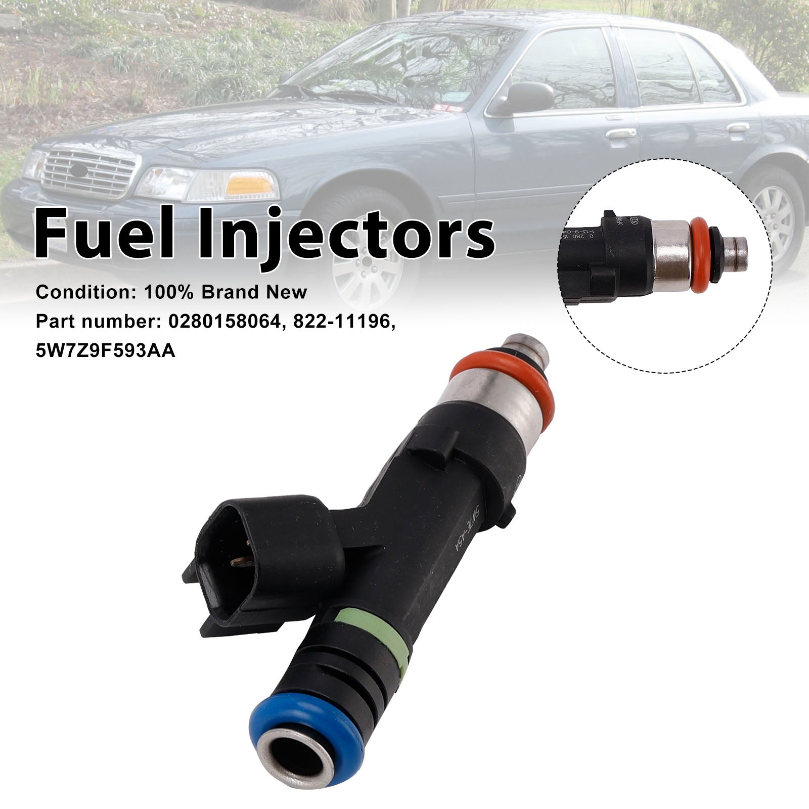 5W7Z9F593AA Fuel Injectors 0280158064 For Mercury Grand Marquis Ford