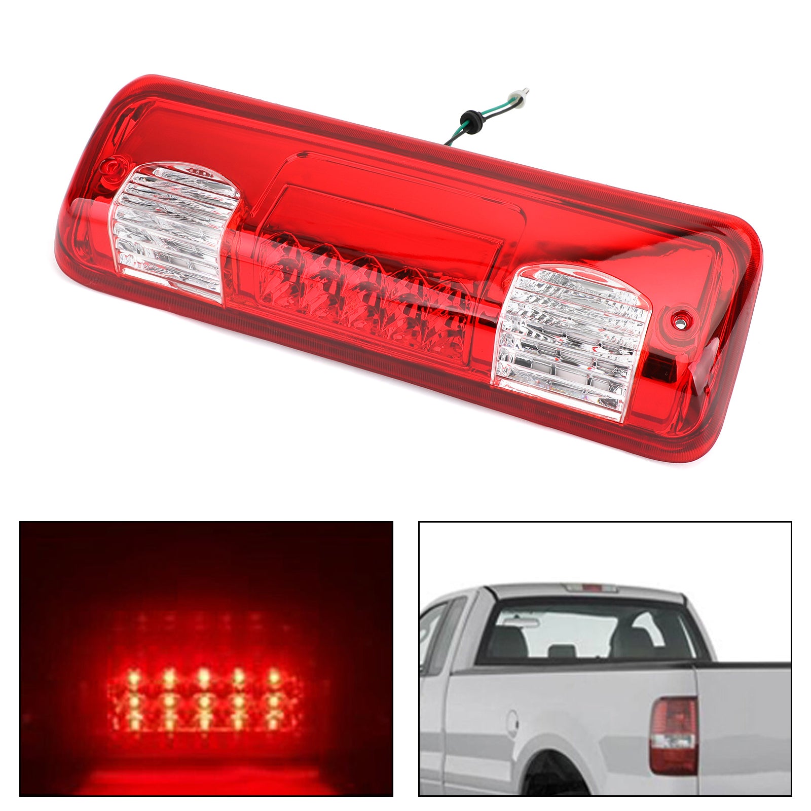 Red Rear Brake Light High Mount Stop Light For Ford Explorer Sport 2007-10