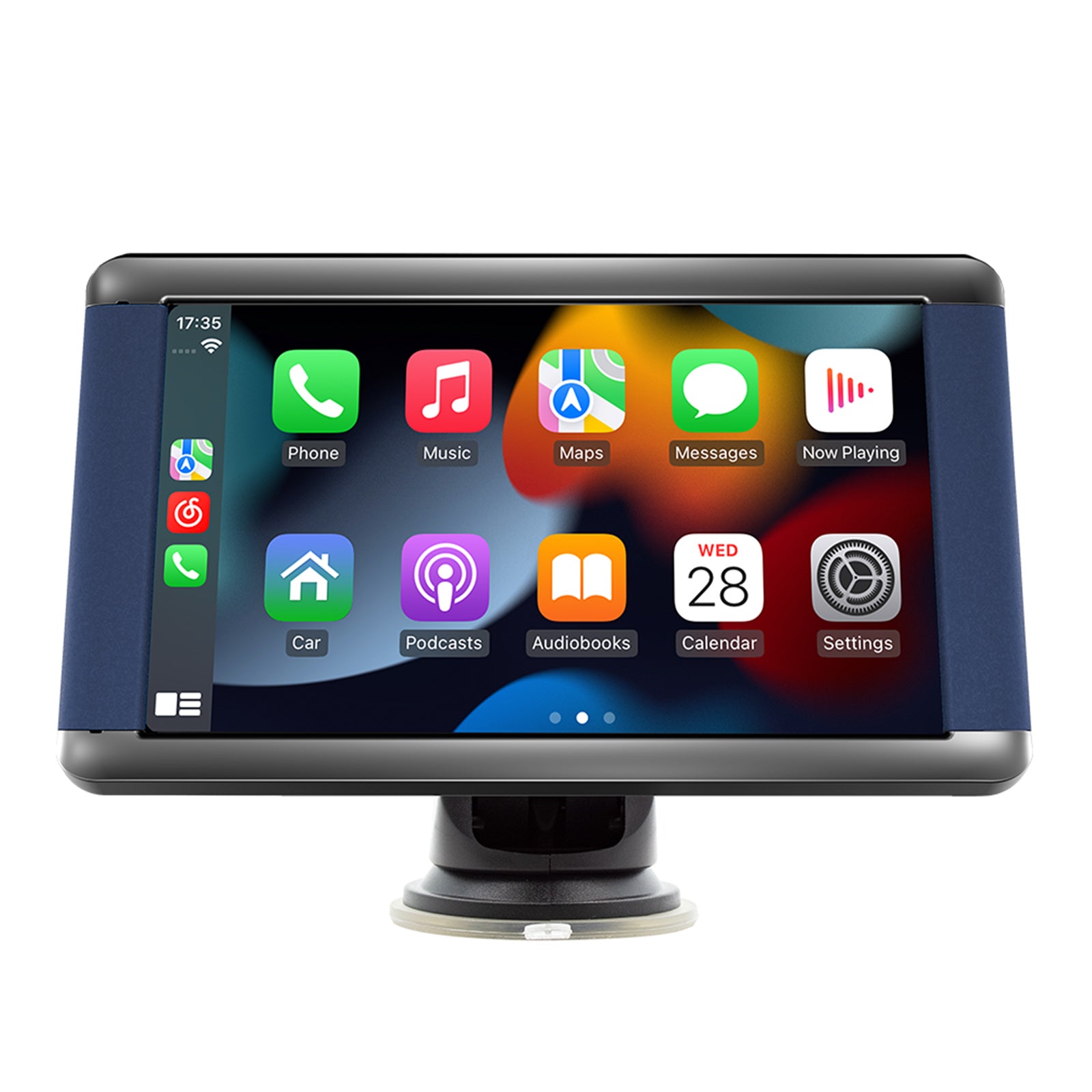 Lecteur MP5 de voiture portable 7 pouces, moniteur Bluetooth, Carplay sans fil + 4 caméras LED