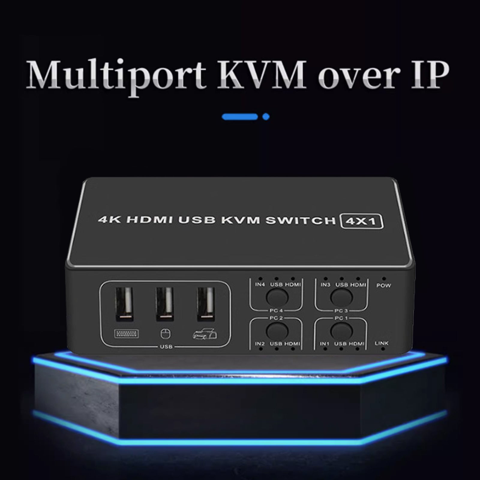 HDMI KVM-switch vier-naar-één kanaalconverter Ondersteunt BLKVM PIKVM