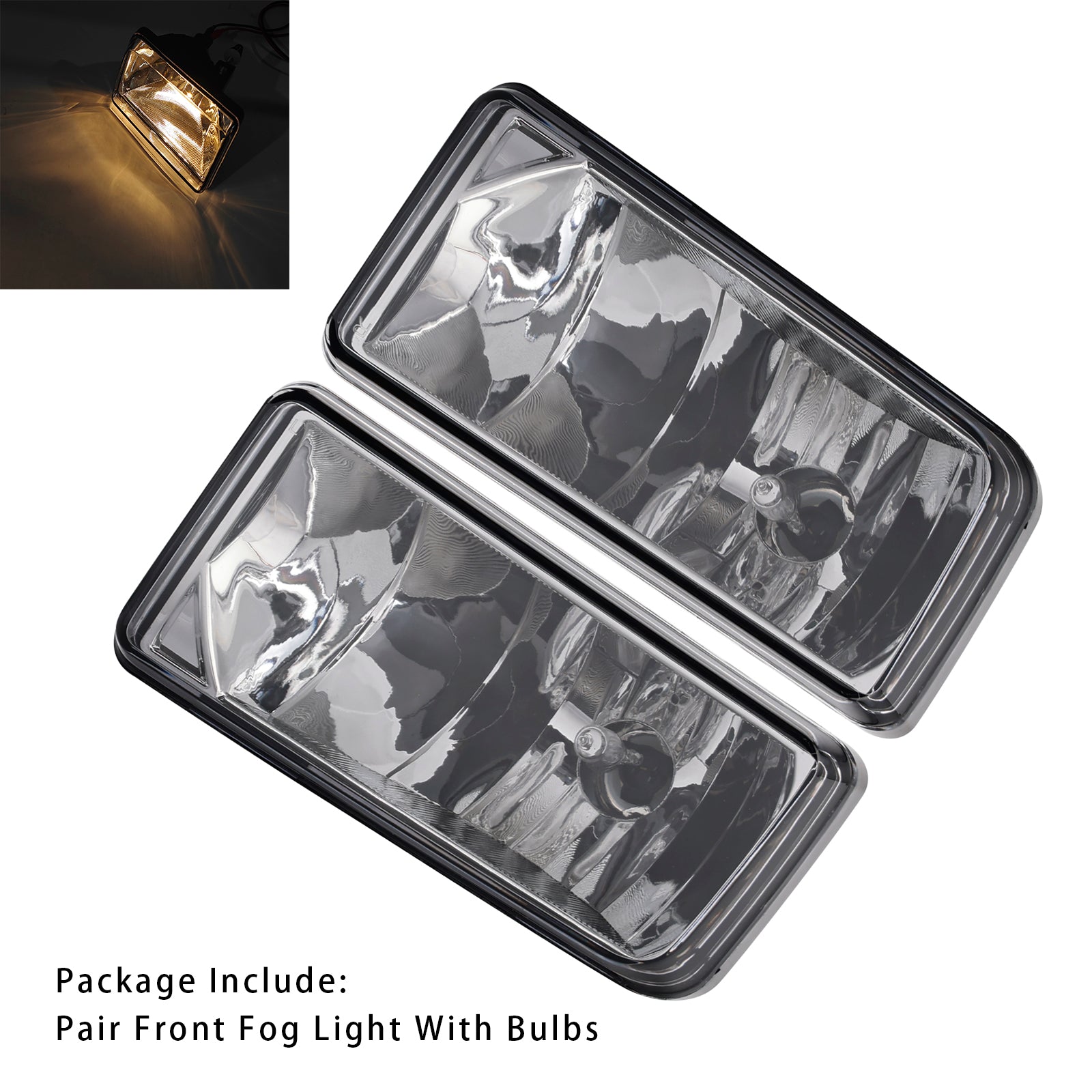Pair Front Fog Light Lamps With Bulbs For Chevy Silverado 2007-2013 Clear Lens