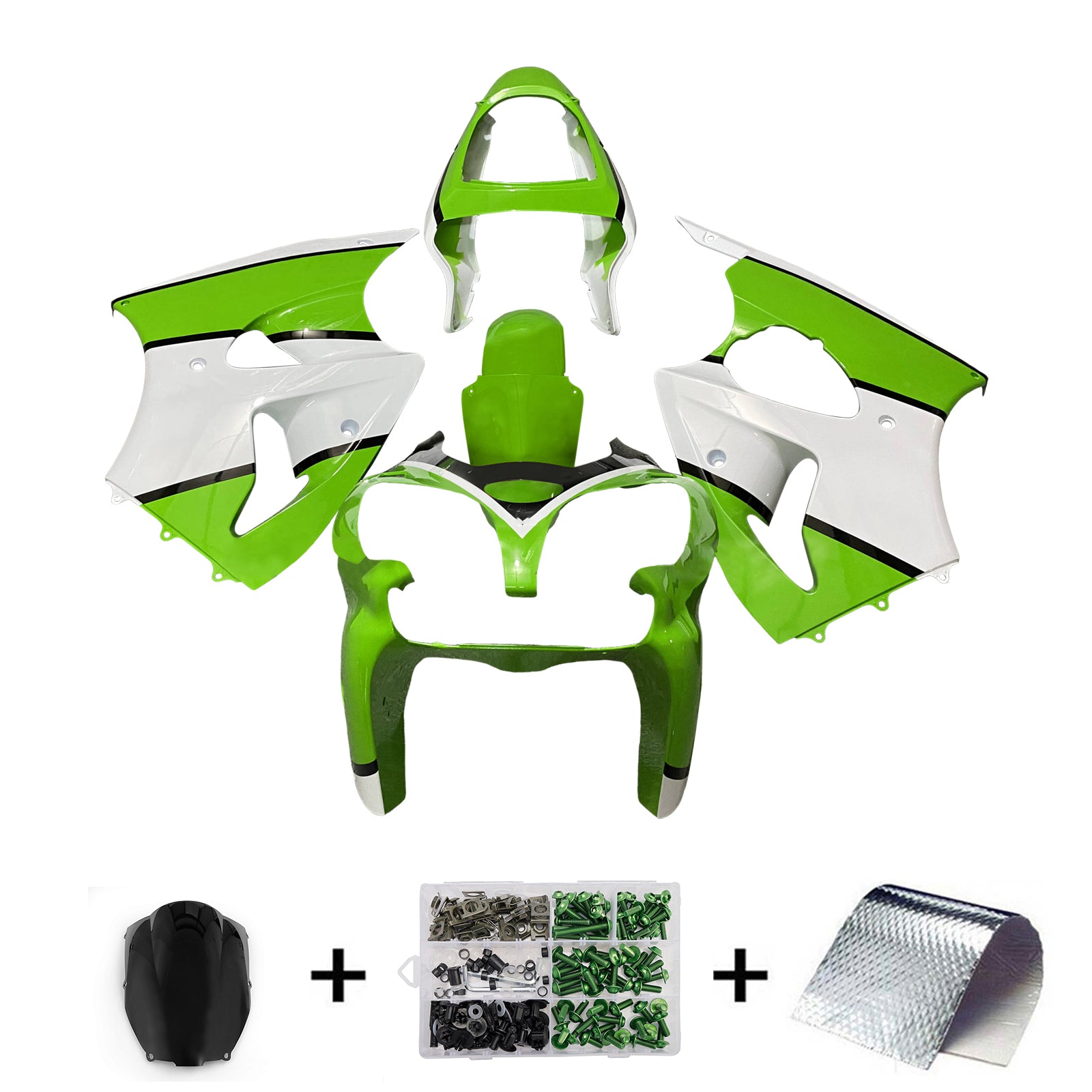 Injeksjon Fairing Kit karosseri for Kawasaki ZX6R 636 2000-2002 ZZR600 2005-2008
