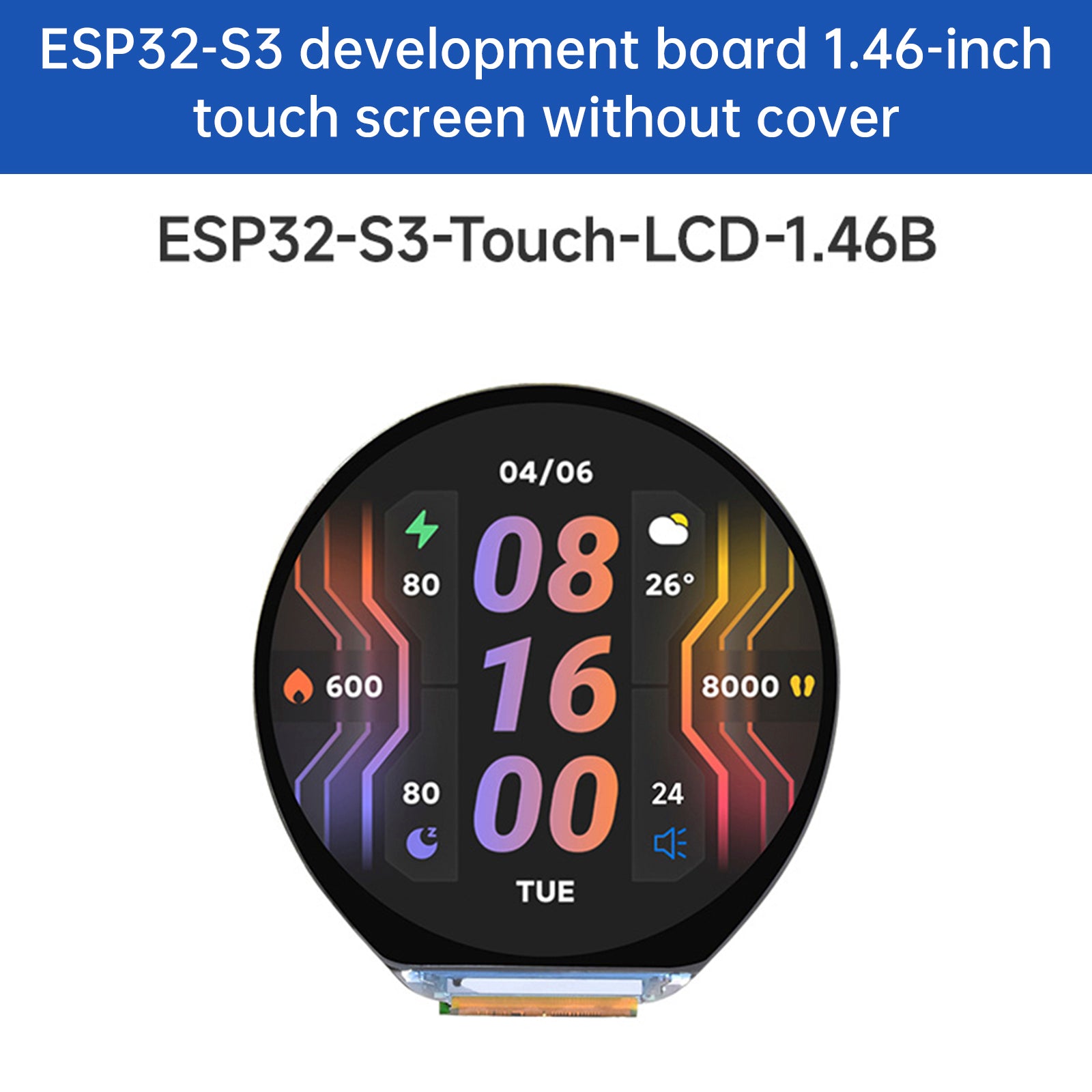 ESP32-S3 1,46-inch circulair touchscreen-ontwikkelbord ondersteunt AI Xiaozhi