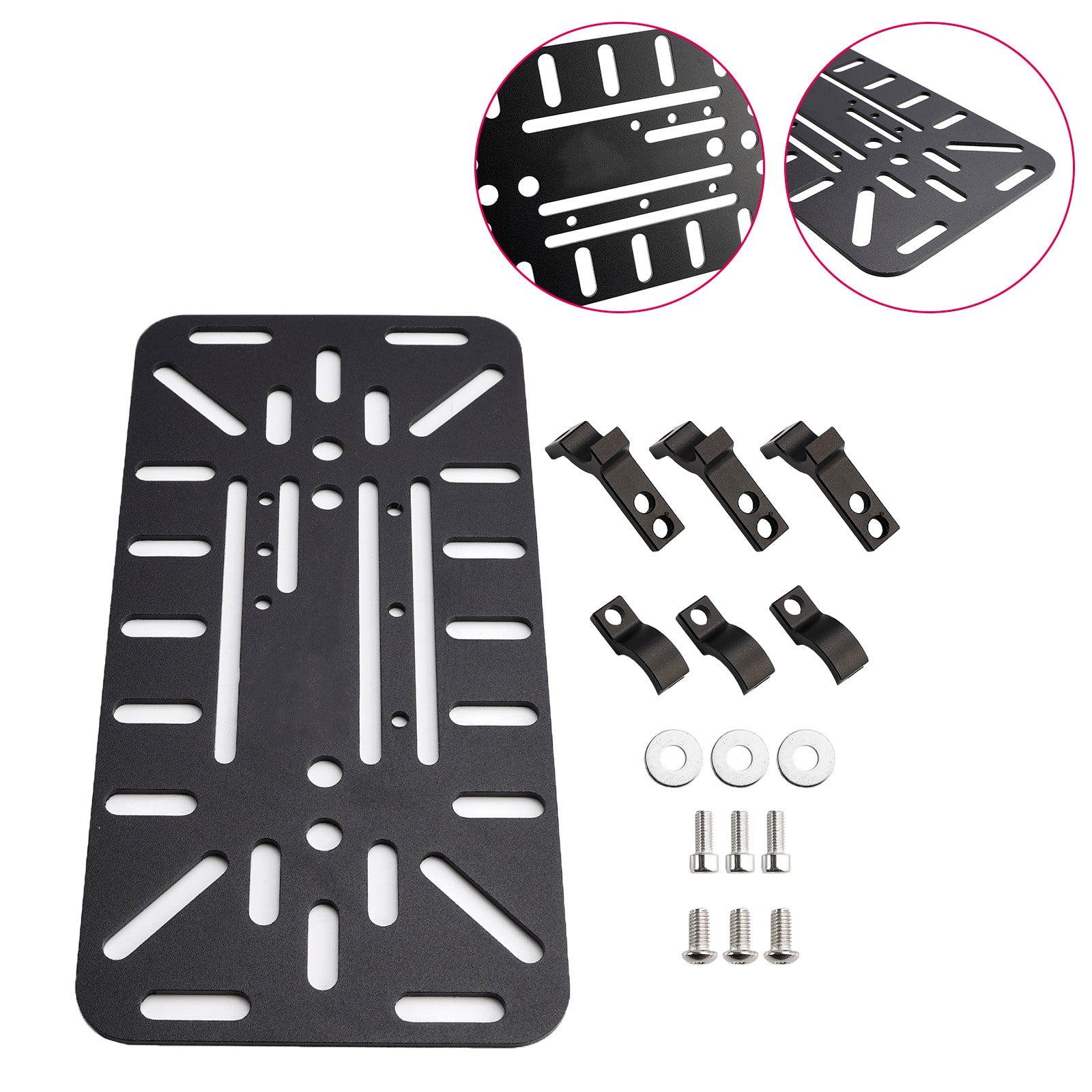 Kit de suportes de montagem lateral simétrico universal Black para moto
