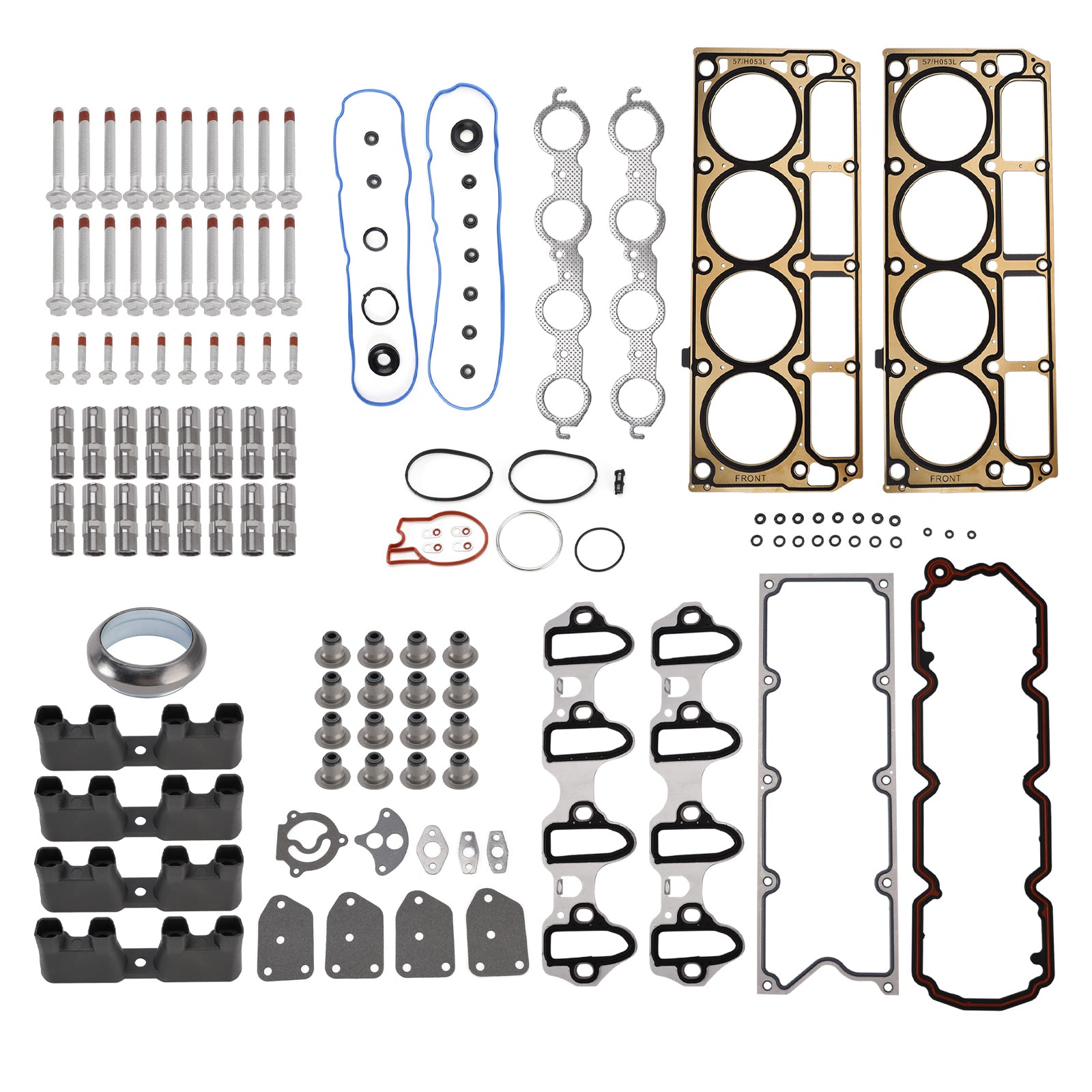 NON-AFM Lifters Kit Head Gasket Set Head Bolts Lifters & Guides for Chevy 5.3