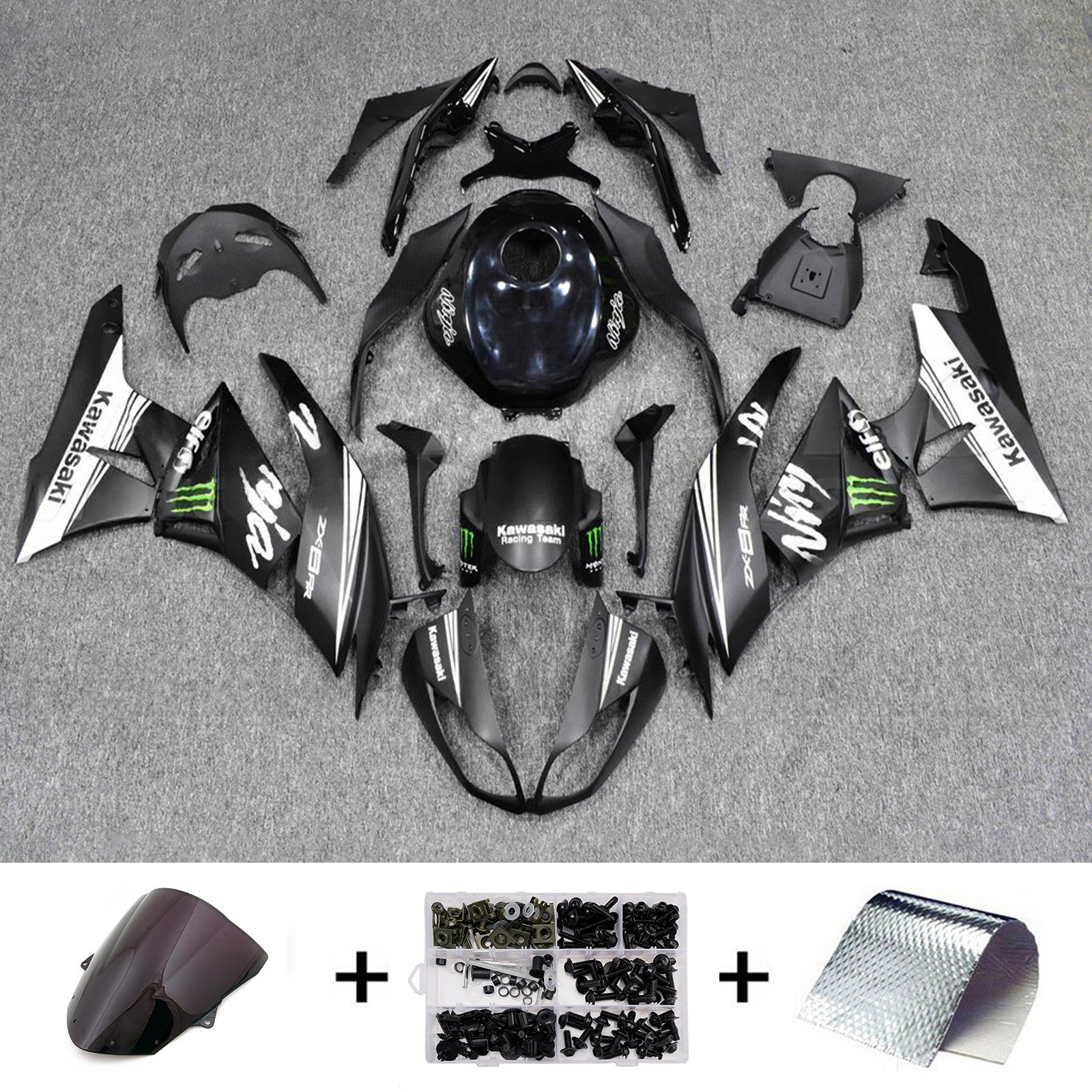 Kit carena iniezione carrozzeria in plastica ABS adatta per Kawasaki ZX6R 636 2009-2012