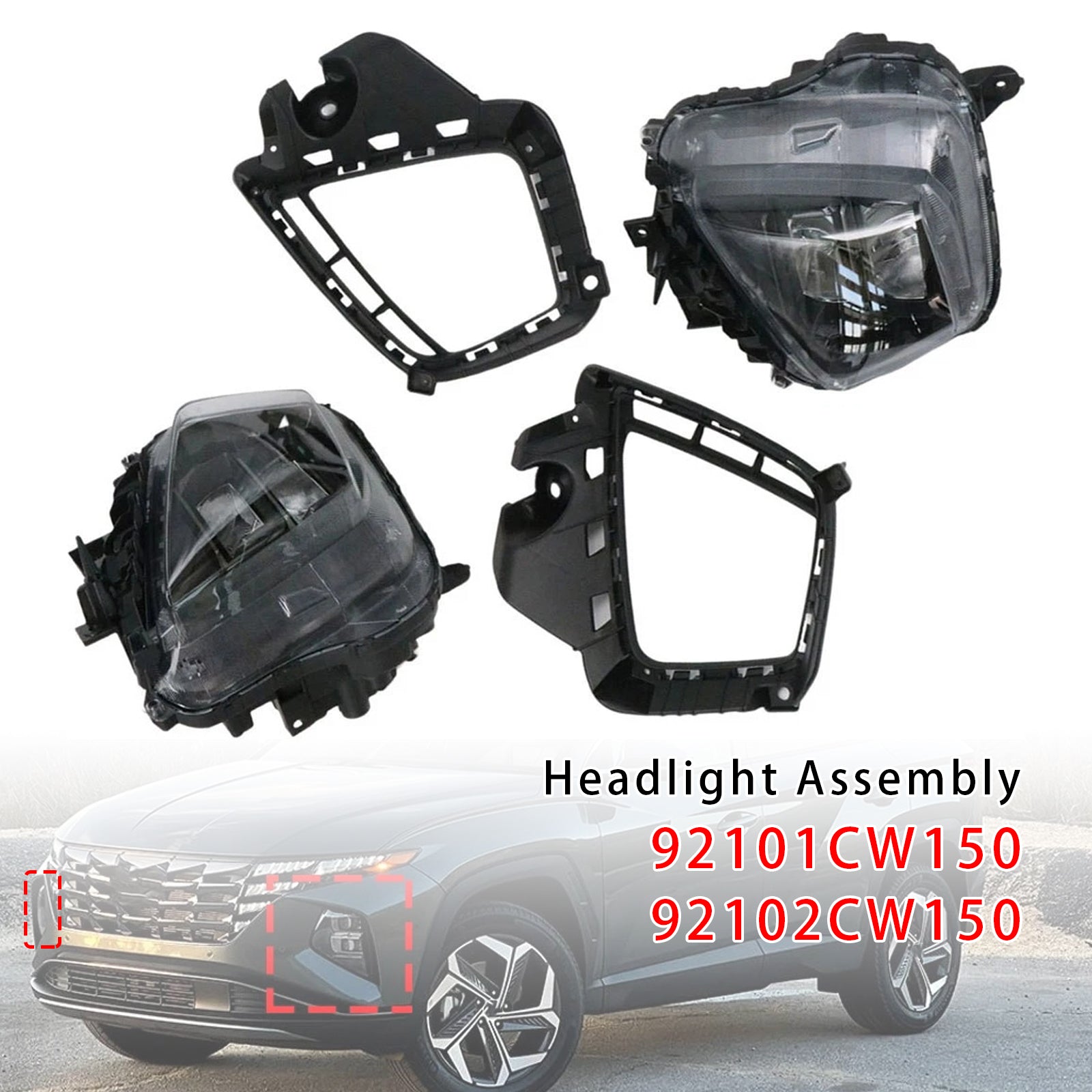 Front Left+Right Led Headlight For Hyundai Tucson Sel 2022-2024