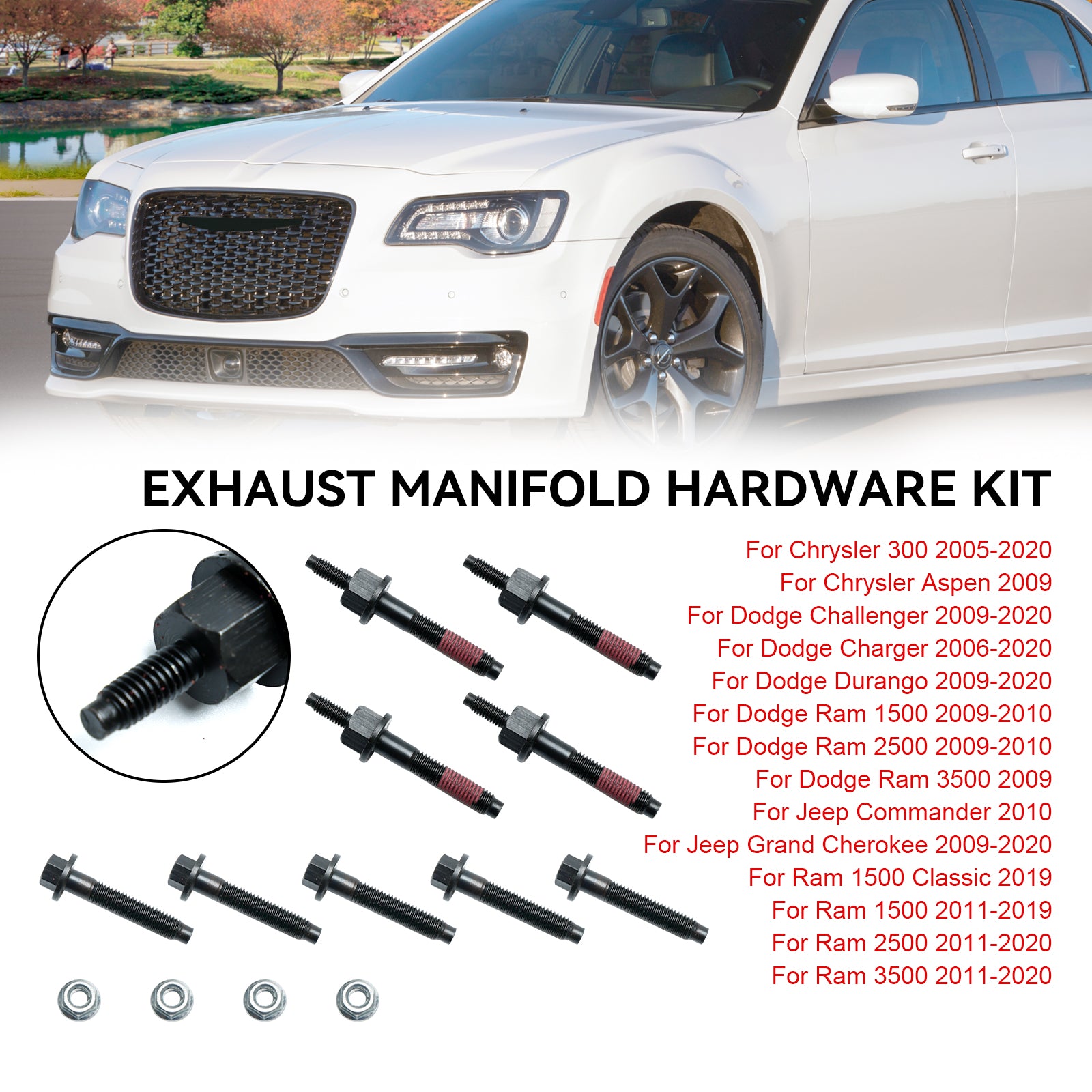 Kit de matériel de collecteur d'échappement 03309 pour Dorman pour Ram pour Dodge pour Jeep