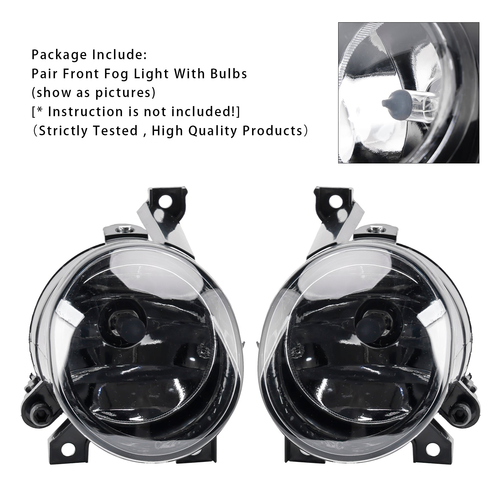 Pair Front Fog Light For Volkswagen Caddy 2004-2011 Touran 2003-2008