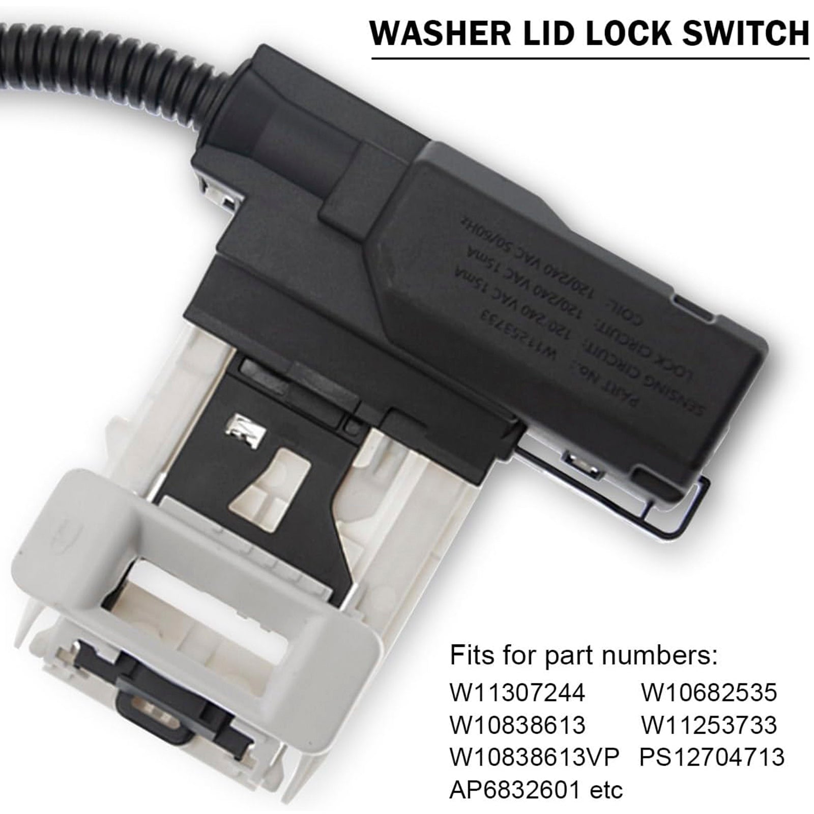 W11307244 W10682535 Washer Lid Lock Assembly and W10837741 Lid Strike for Maytag