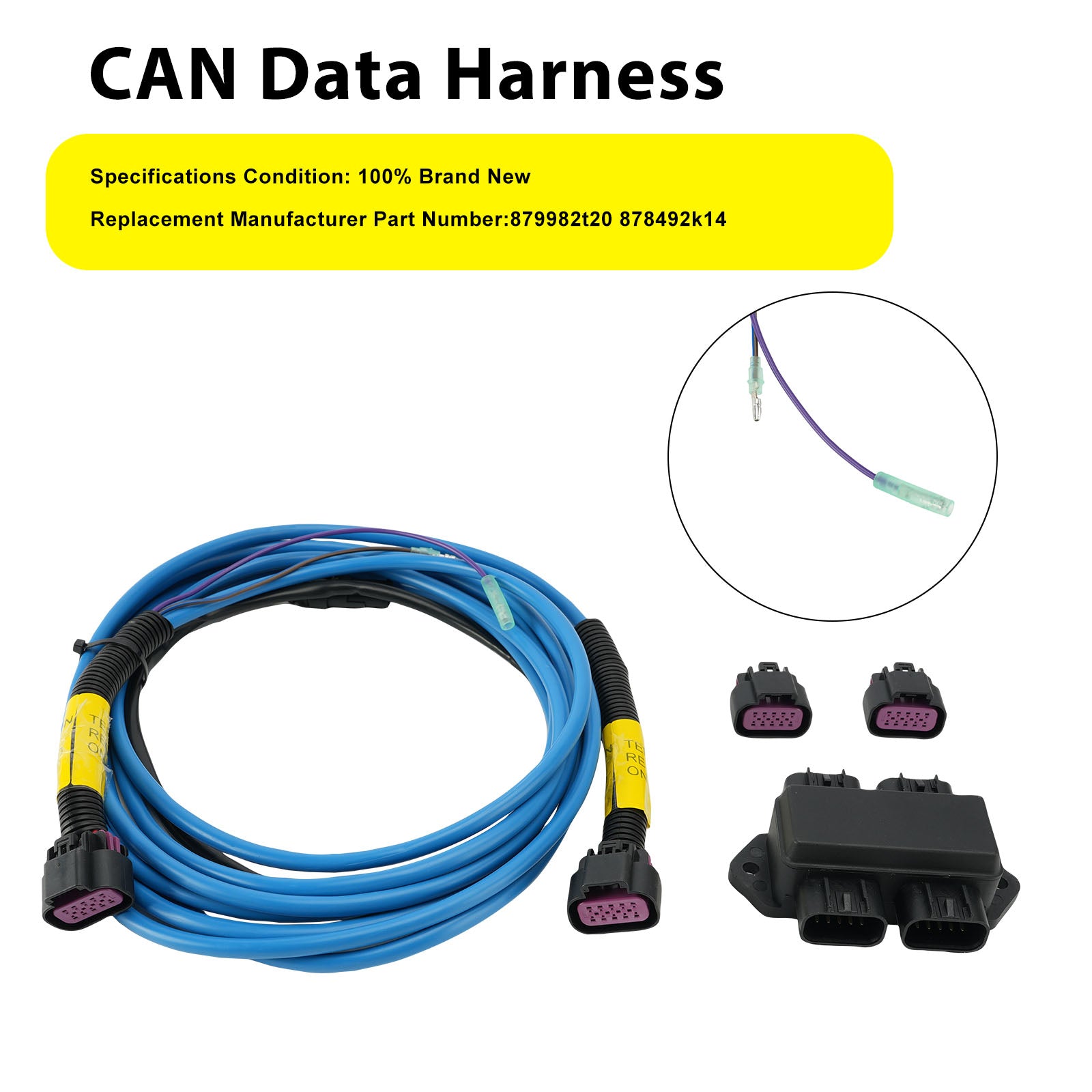 CAN Data Harness for Mercury Marine SmartCraft J Box 879982t20 878492k14