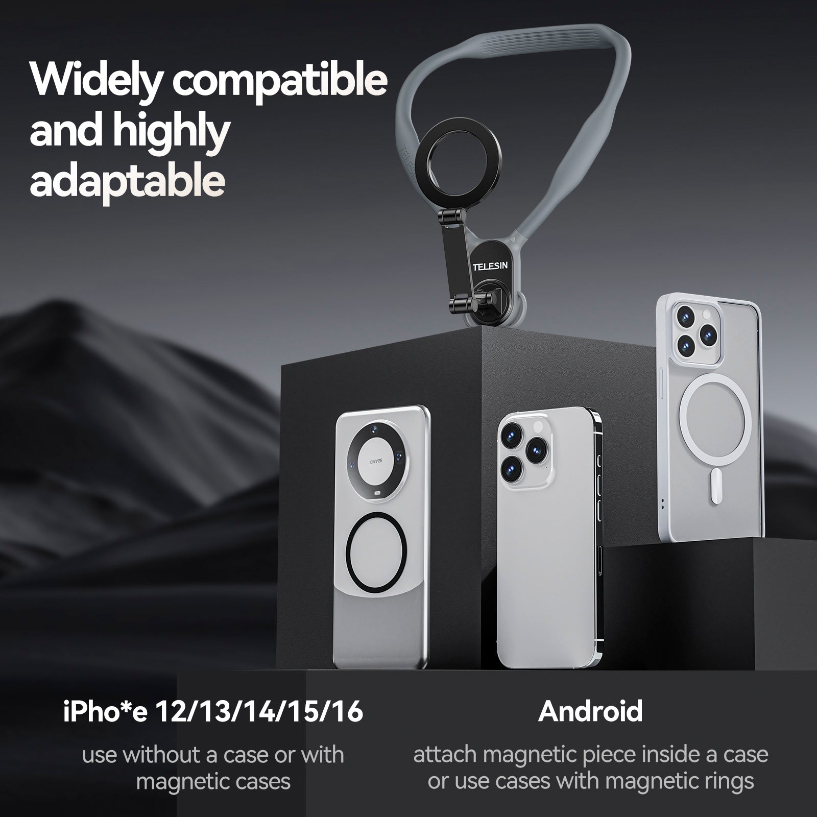 Magsafe mobiele telefoon magnetische nekhalterbeugel Quick Release schokabsorptie