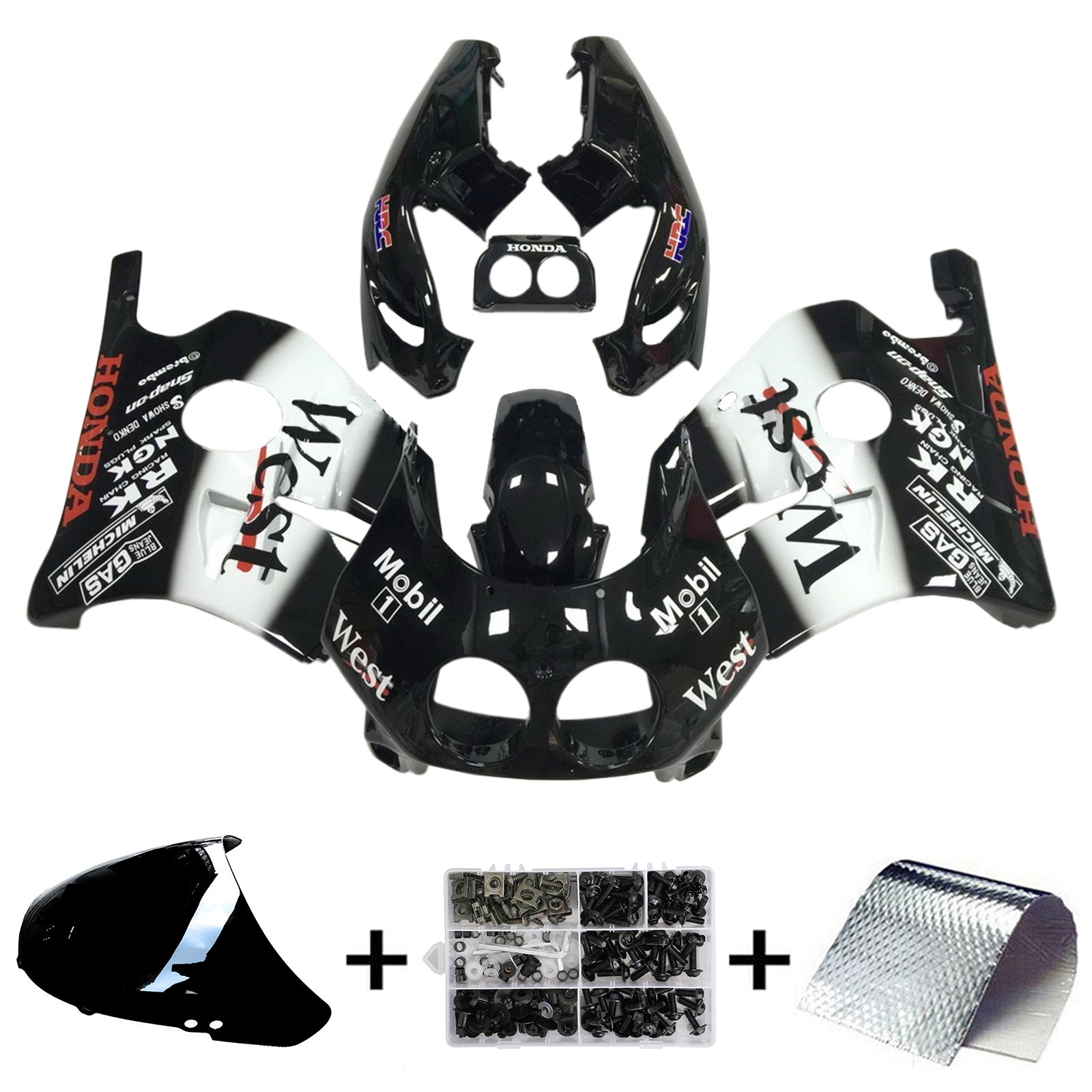 1990-1998 Honda CBR250RR MC22 Kit de carénage d'injection carrosserie plastique ABS