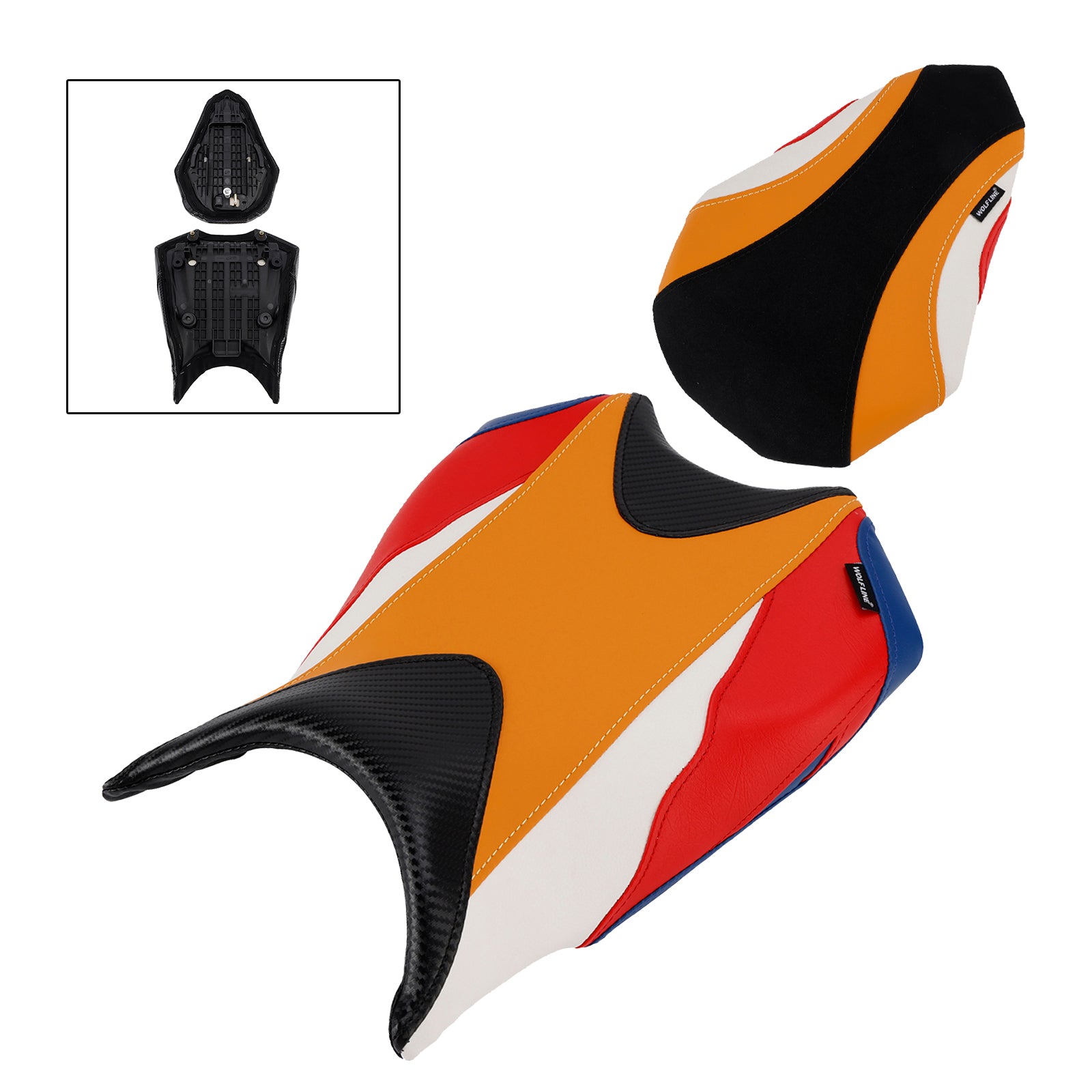 Front&Rear Raider Passenger Cushion Kit Orange For Honda Cbr250Rr 2017-2024 2023