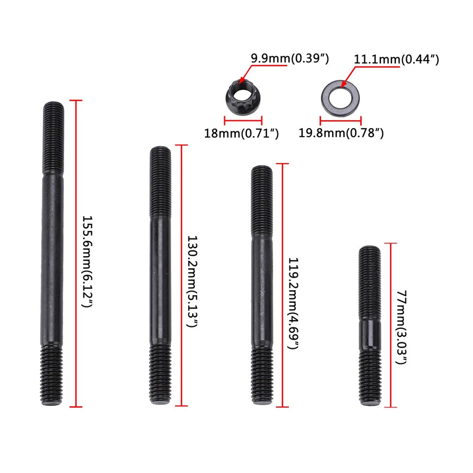 Chevy BBC 454 12Point Head Stud Kit Suits PCE Heads 8 Long Studs PCE279.1005