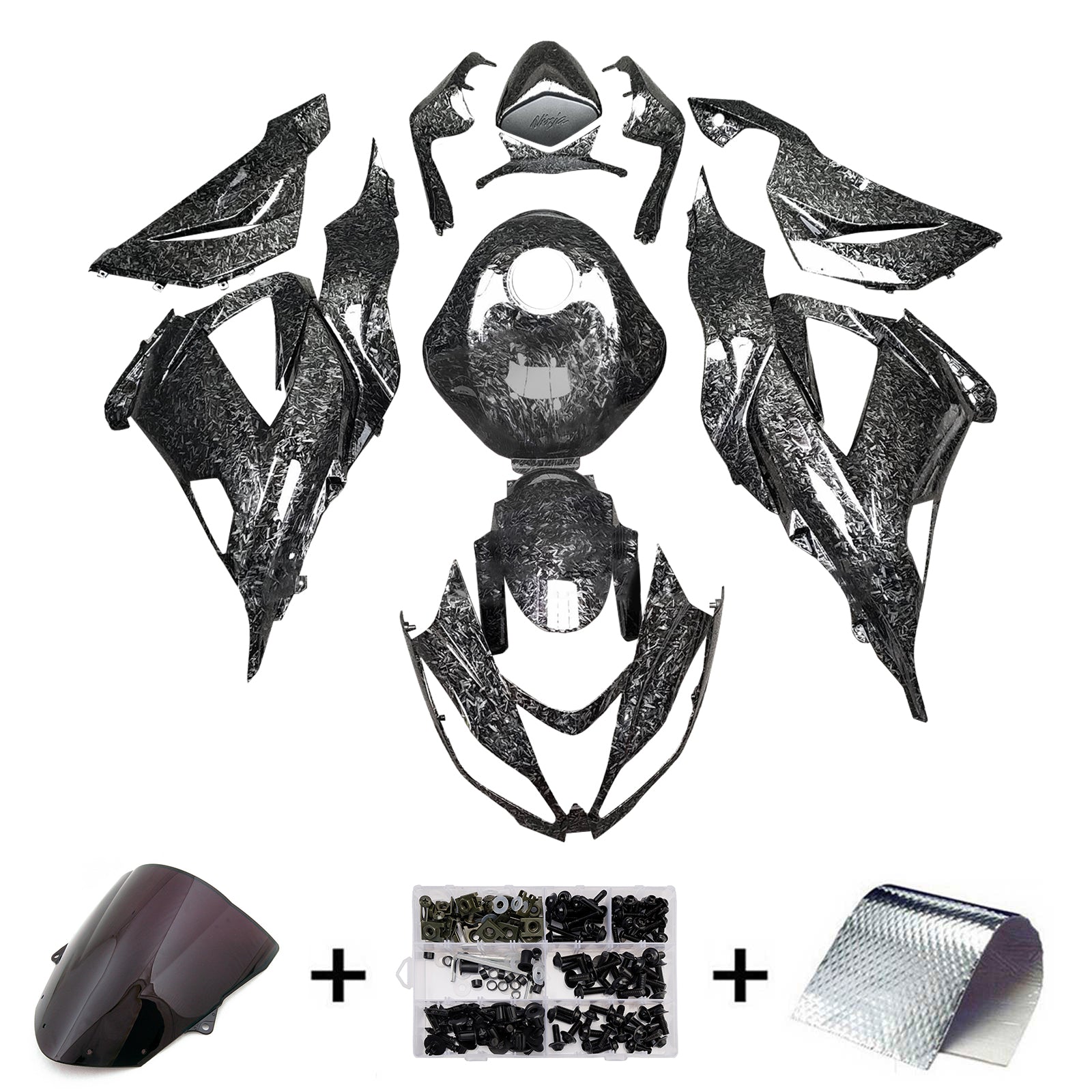 Injeksjon Fairing Kit Bodywork Plast Abs Fit for Kawasaki ZX6R 636 2013-2018