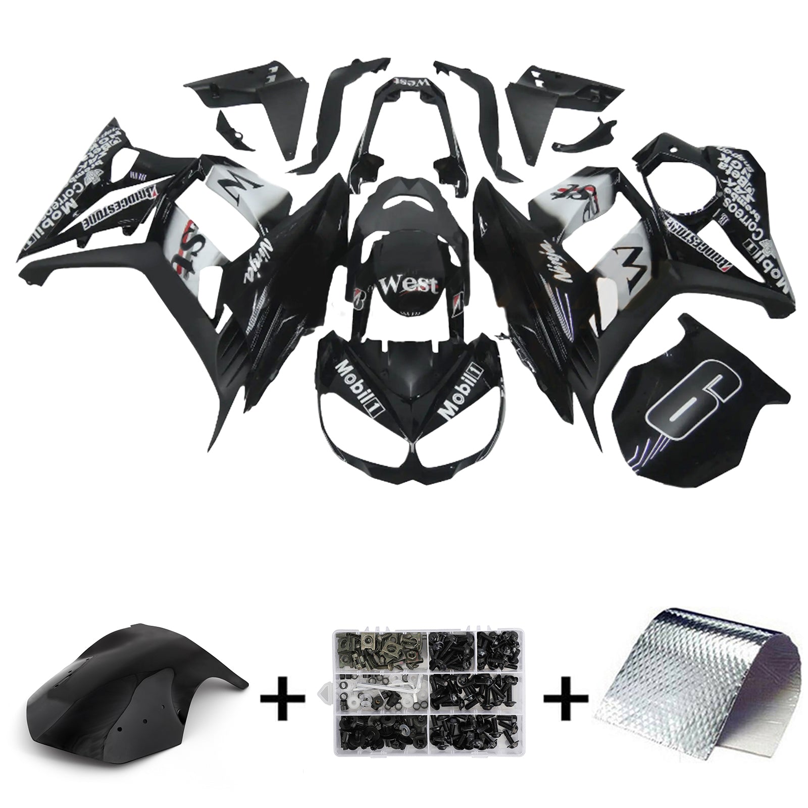 2010-2015 Kawasaki Z1000SX Injection Fairing Kit Bodywork Plastic ABS